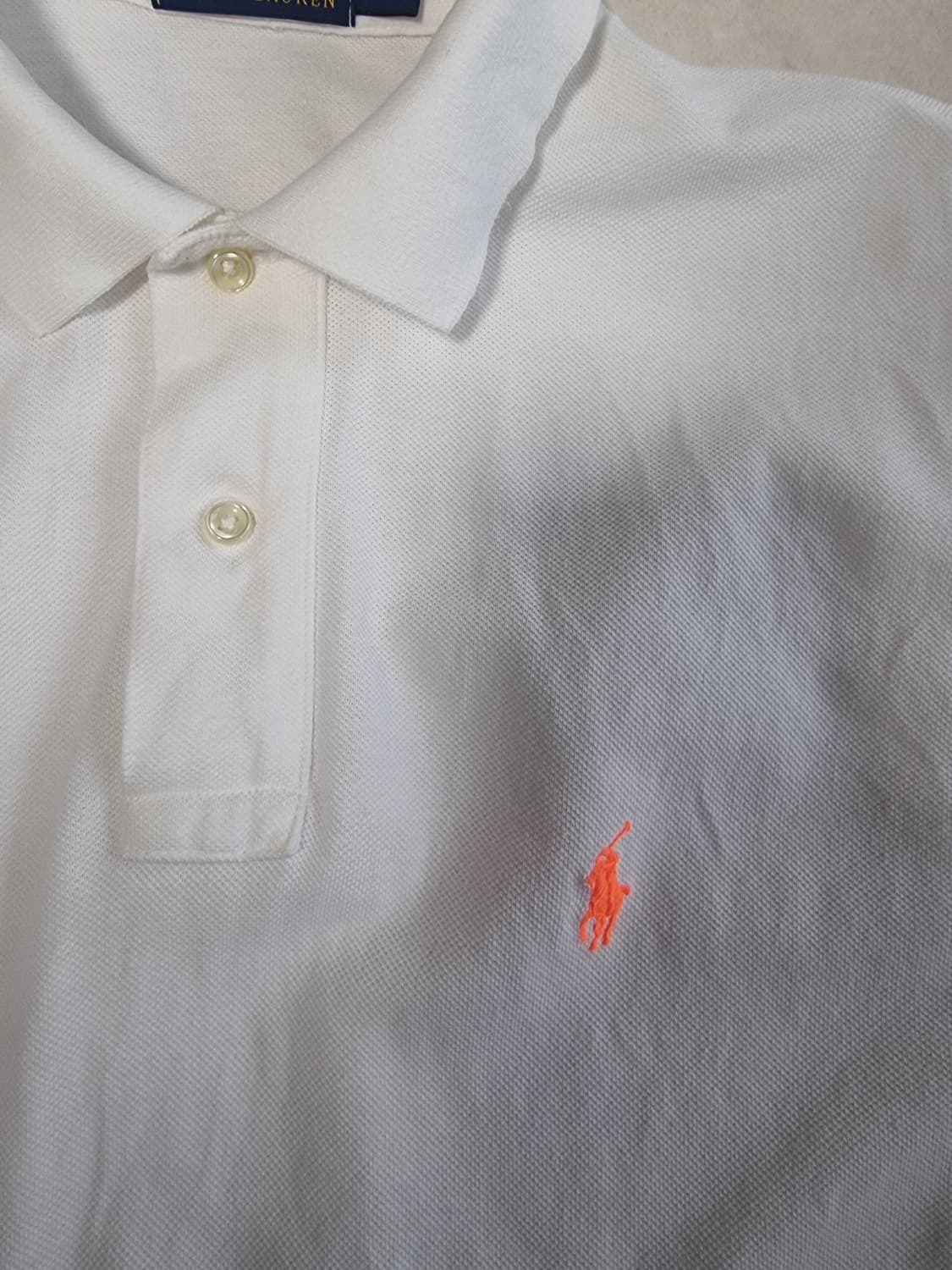 폴로 랄프로렌 화이트 반팔 카라티 S 상품이미지8