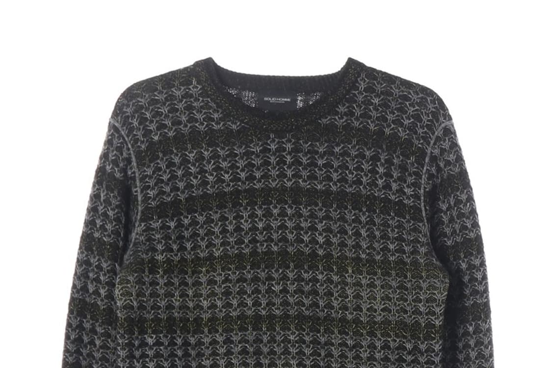 솔리드옴므 우영미 패턴 라운드넥 울 니트 L 상품이미지3