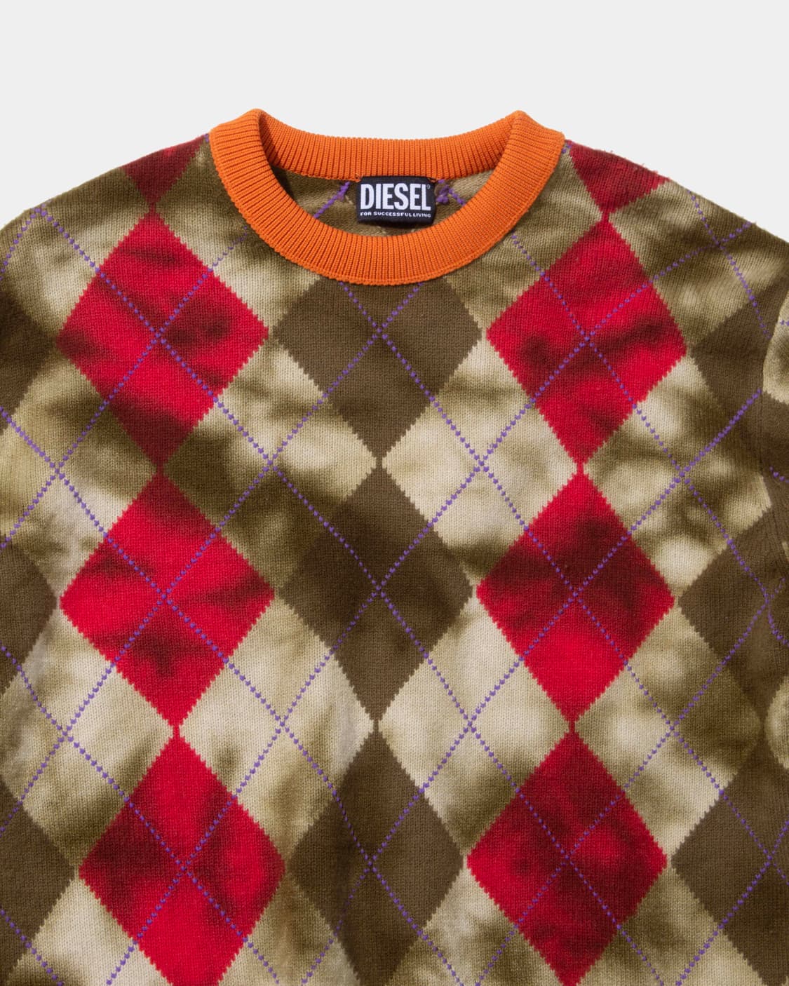 DIESEL 디젤 22FW 아가일 타이다이 염색 니트 상품이미지3