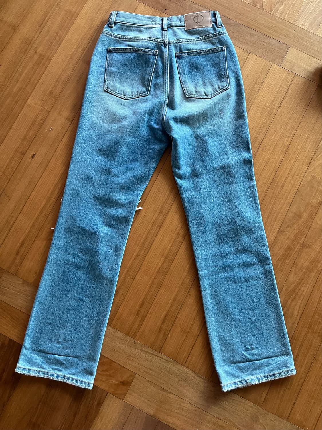 DISTRESSED KNEE JEANS, BLUE 상품이미지5