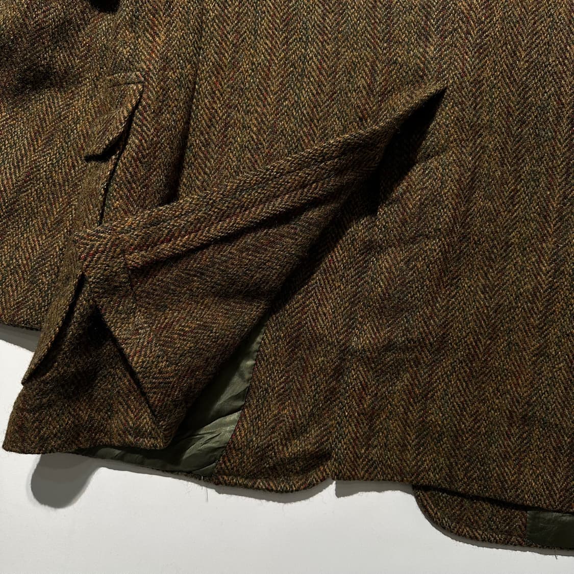 해리스 트위드 헤링본 체크 싱글 2B 블레이저 자켓 상품이미지7