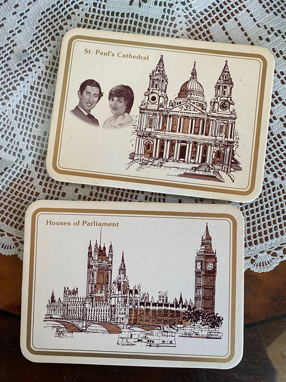 빈티지 영국 런던 플레이스 코스터 그릇받침대 상품이미지1