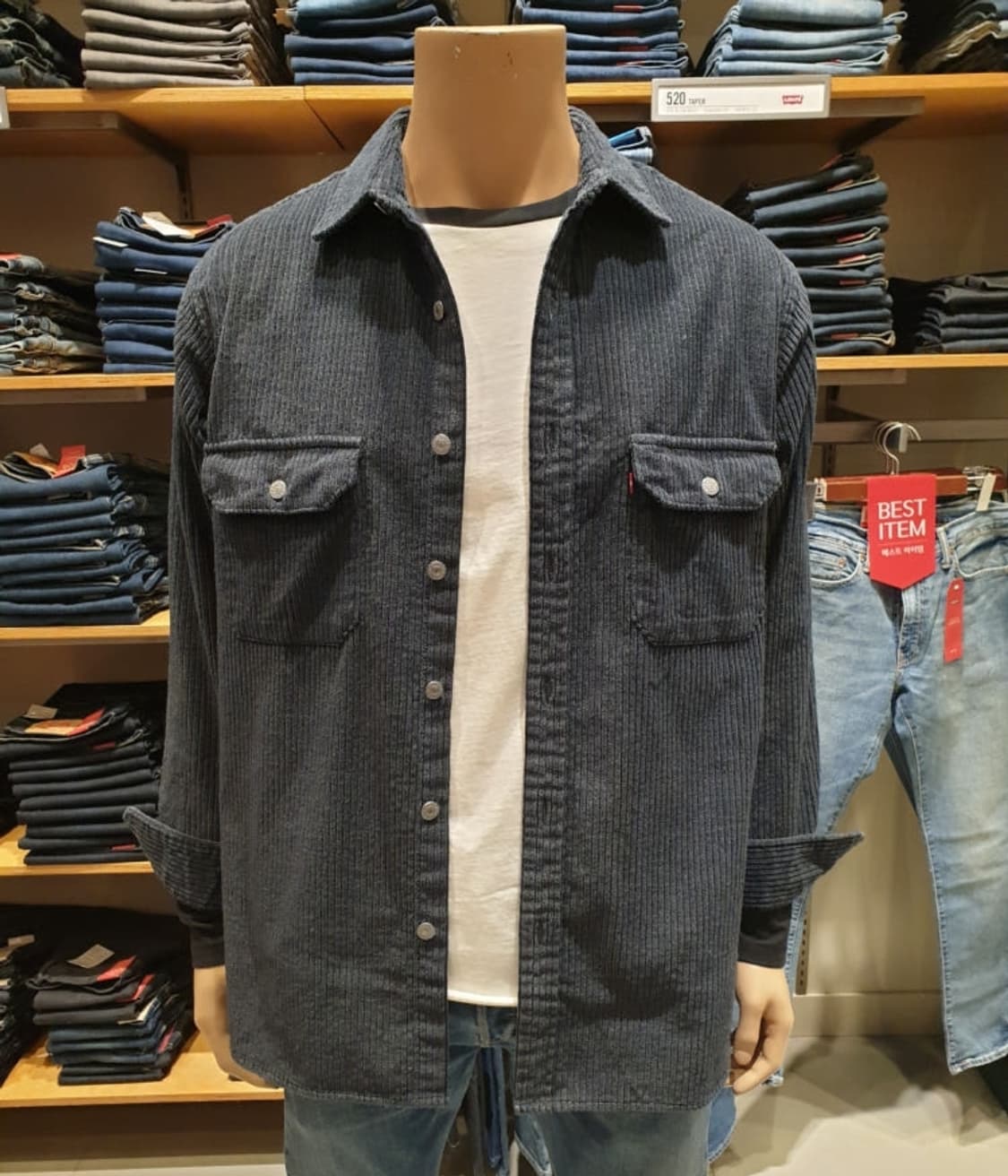 (택포) 리바이스 오버핏 코듀로이 워크 셔츠 L B490 상품이미지2
