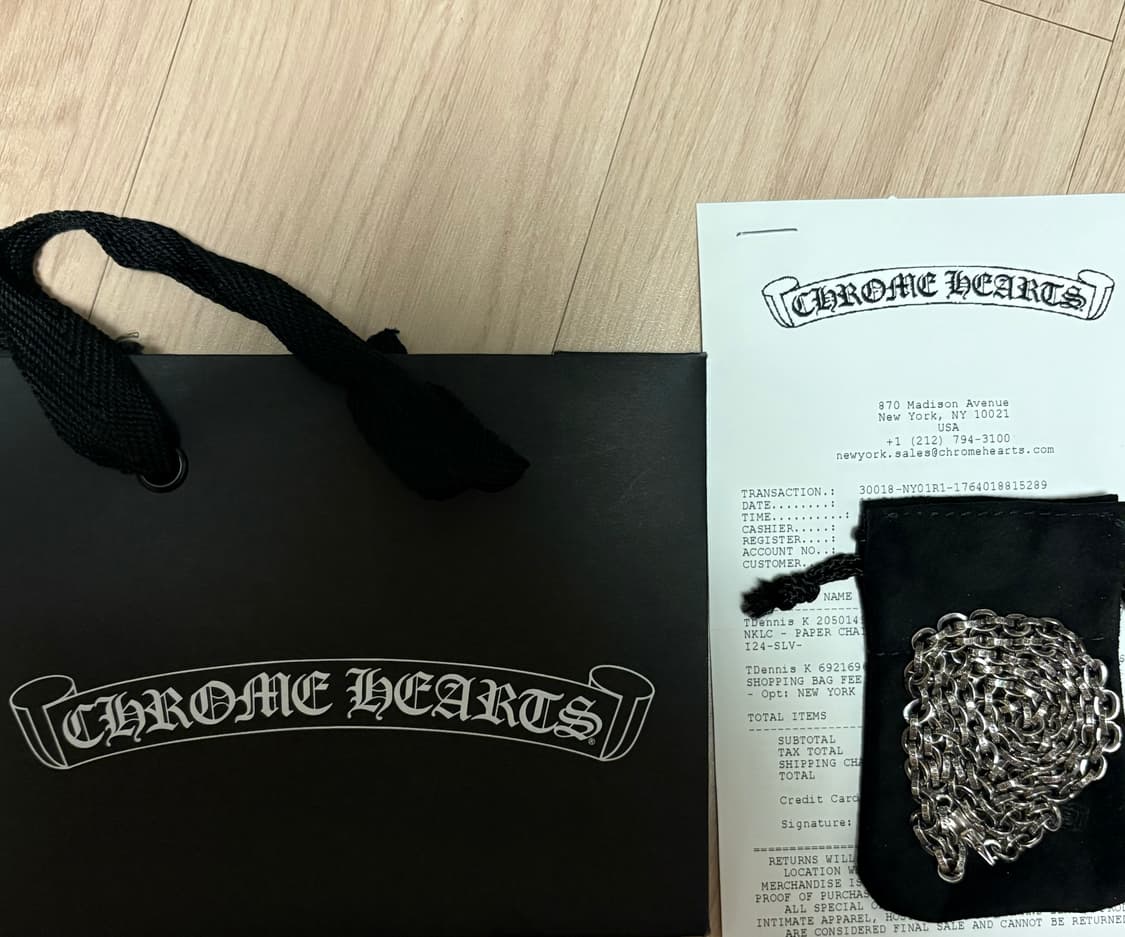 크롬하츠 페이퍼체인 스몰 24인치 새상품 상품이미지1