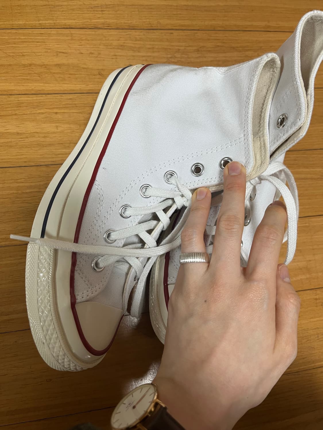 컨버스 하이 척70 화이트 245 스탠다드(와이드 아닙니다) 상품이미지5