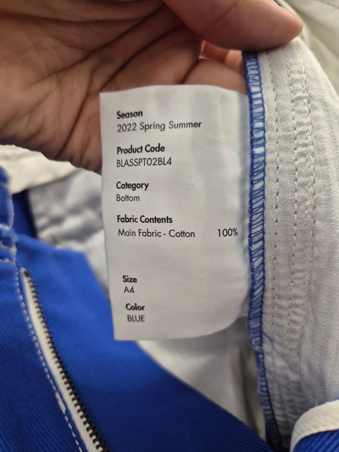 ADERERROR 블루 코튼 팬츠 A4 상품이미지9