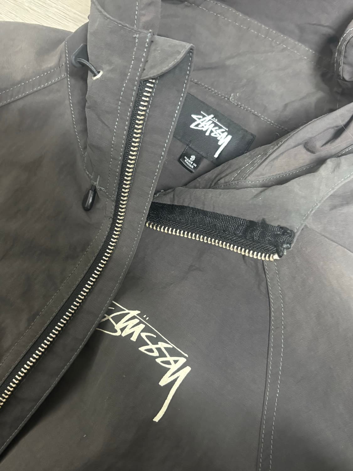 스투시 웨이브 다이 비치 쉘 자켓 S 그레이 상품이미지2