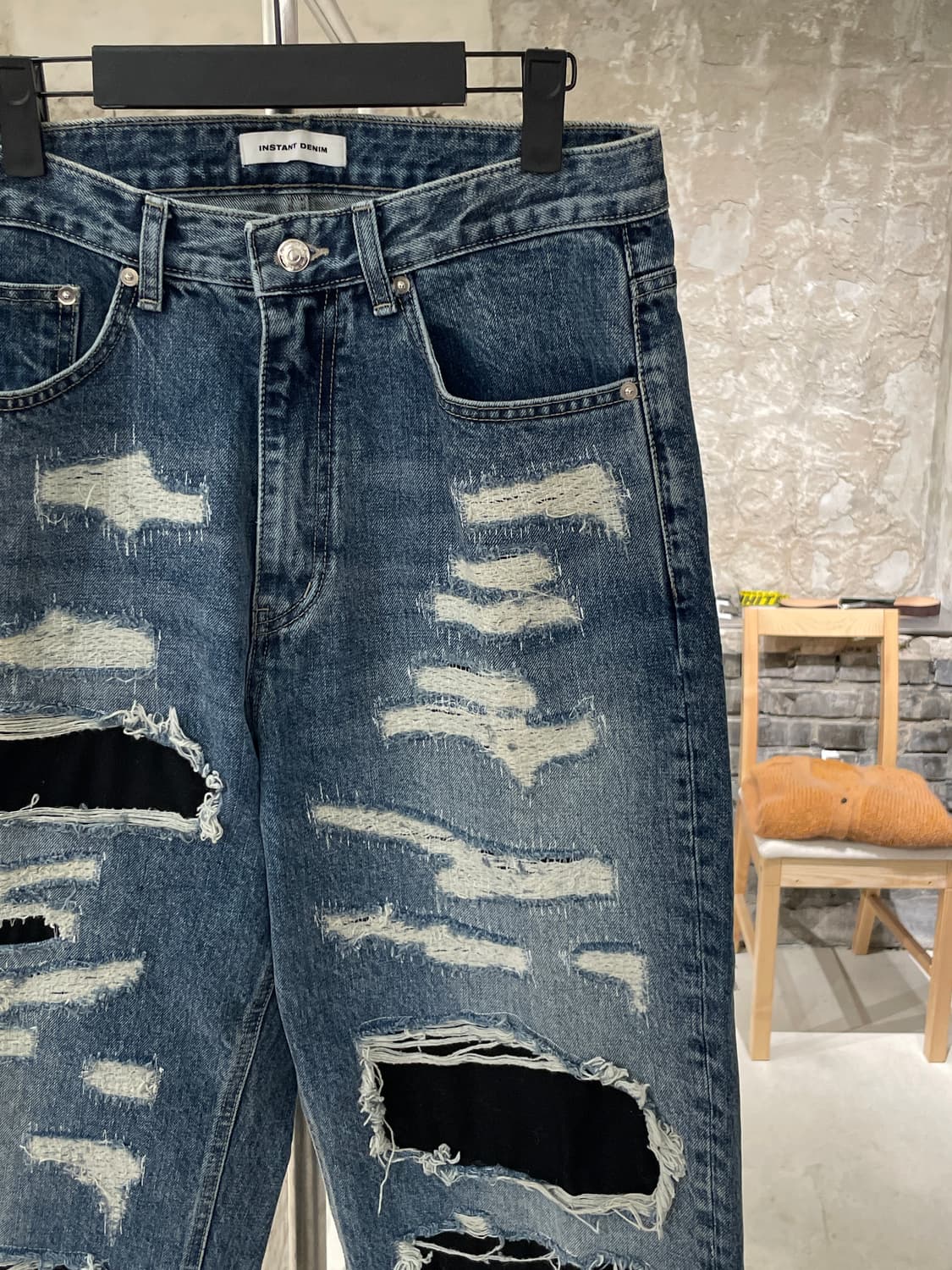 브랜디드 히시토모 중청 디스트로이드 데님 팬츠 상품이미지3