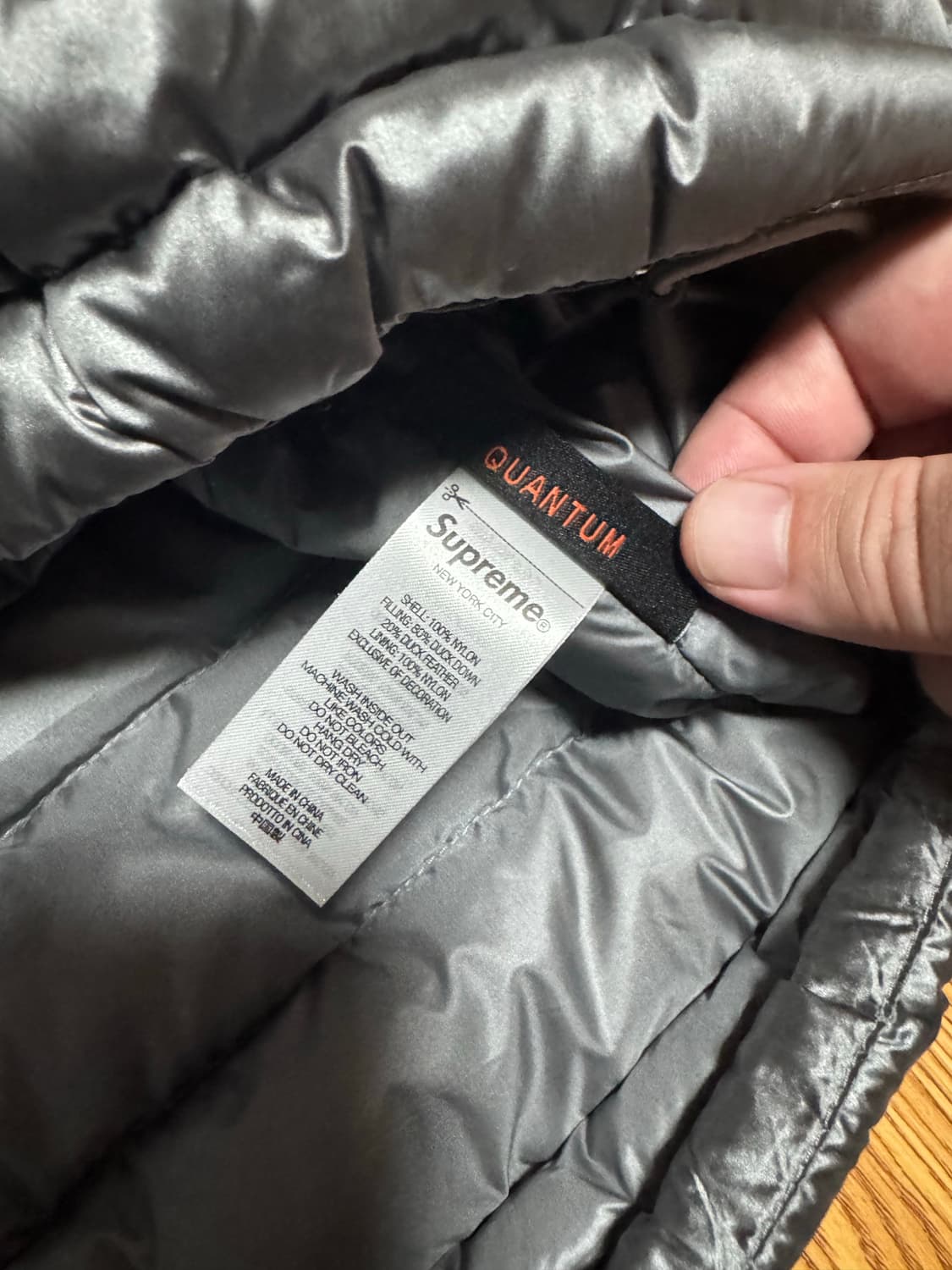 슈프림 마이크로 다운패딩 실버 L 상품이미지5