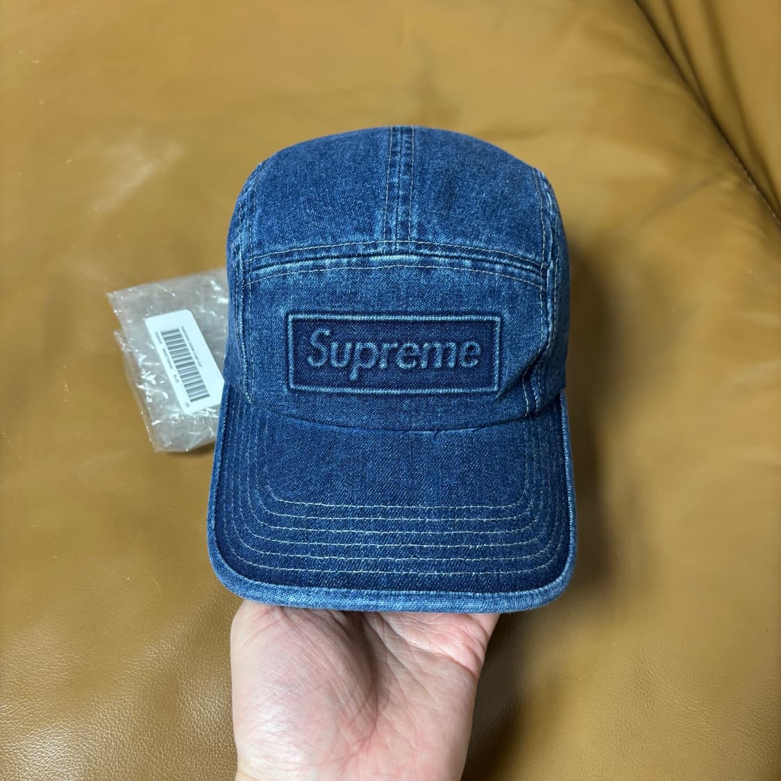 슈프림 캠프캡 모자 박스로고 워시드 데님 상품이미지2