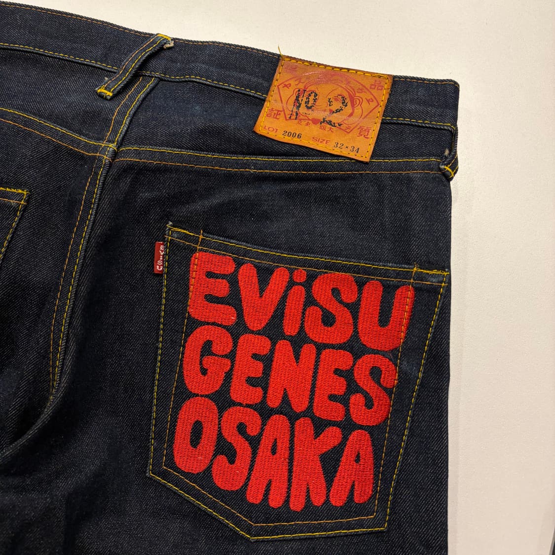 [34x32] EVISU 에비수 오사카 자수 데님 청바지 팬츠 E5 상품이미지4