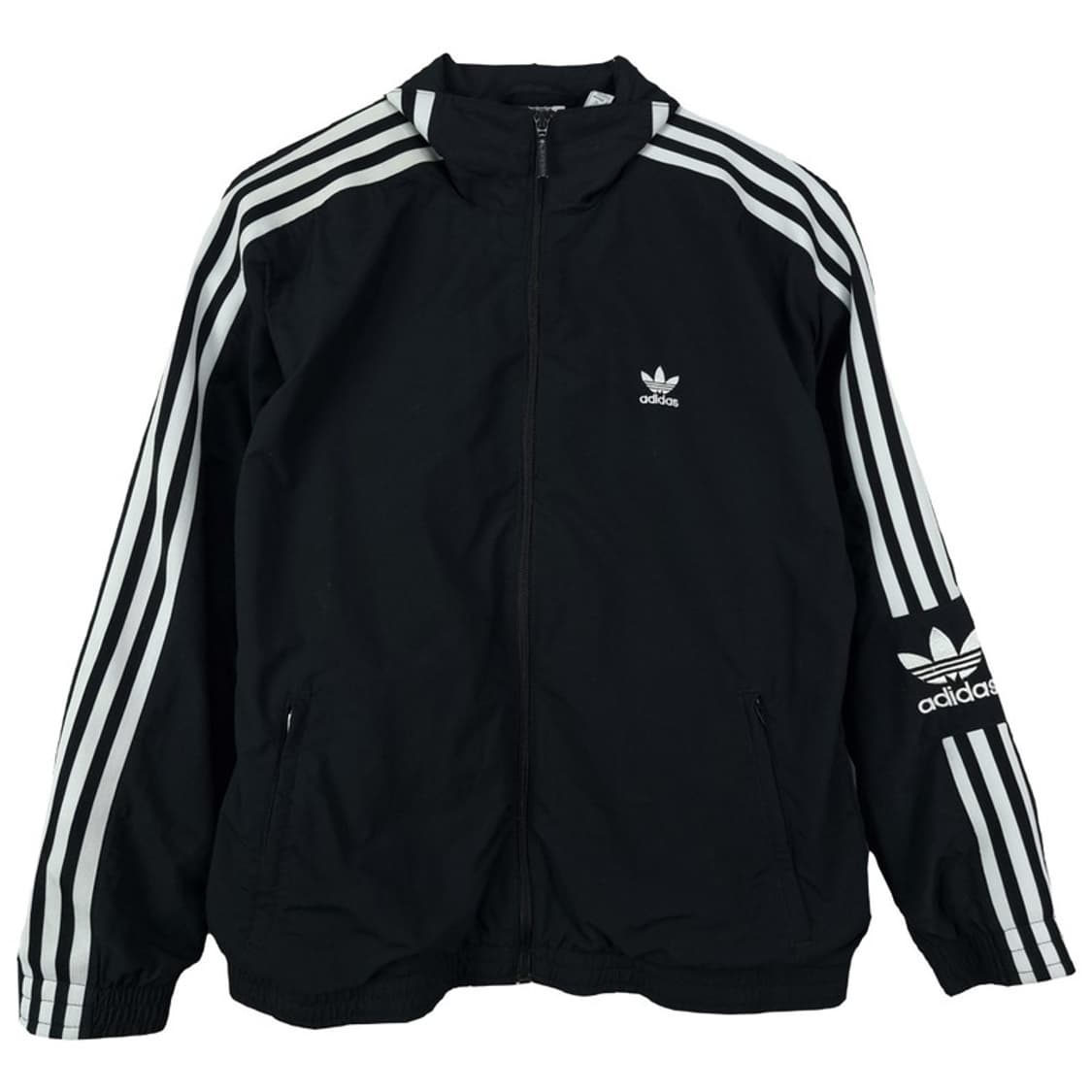 [아디다스] 불꽃 로고 자수 삼선 바람막이 자켓 블랙 M18807 상품이미지2