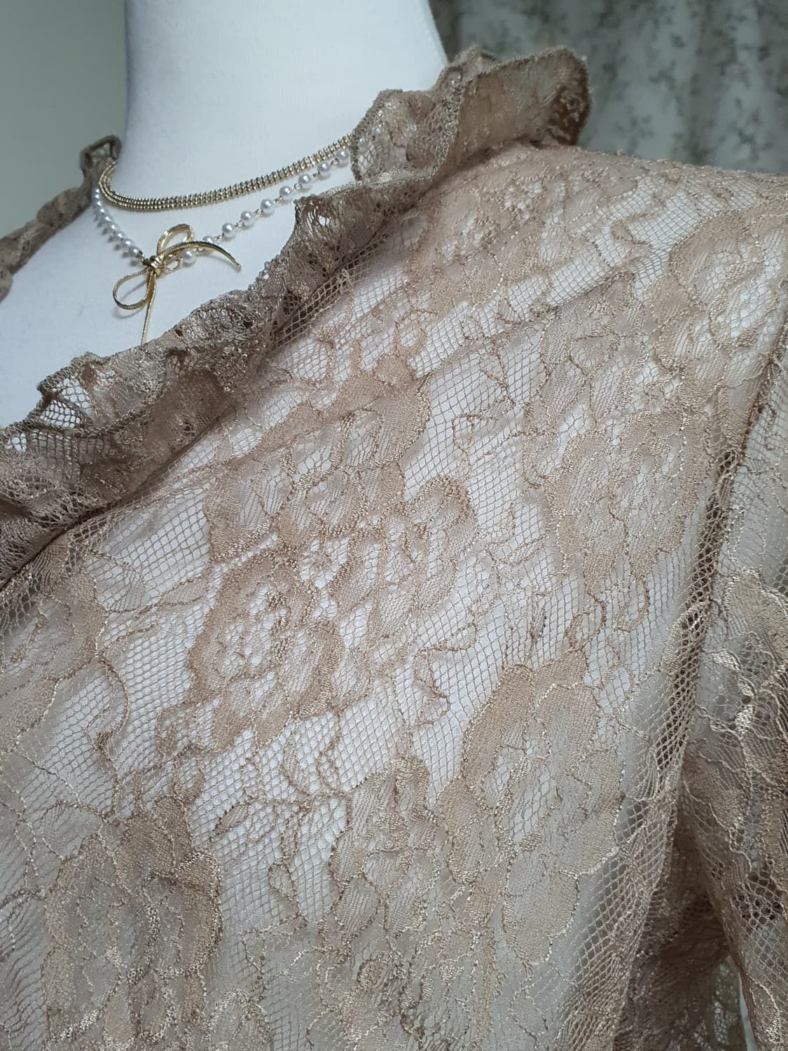 [일본빈티지] 갸루 레이스 프릴 반팔 가디건 상품이미지4