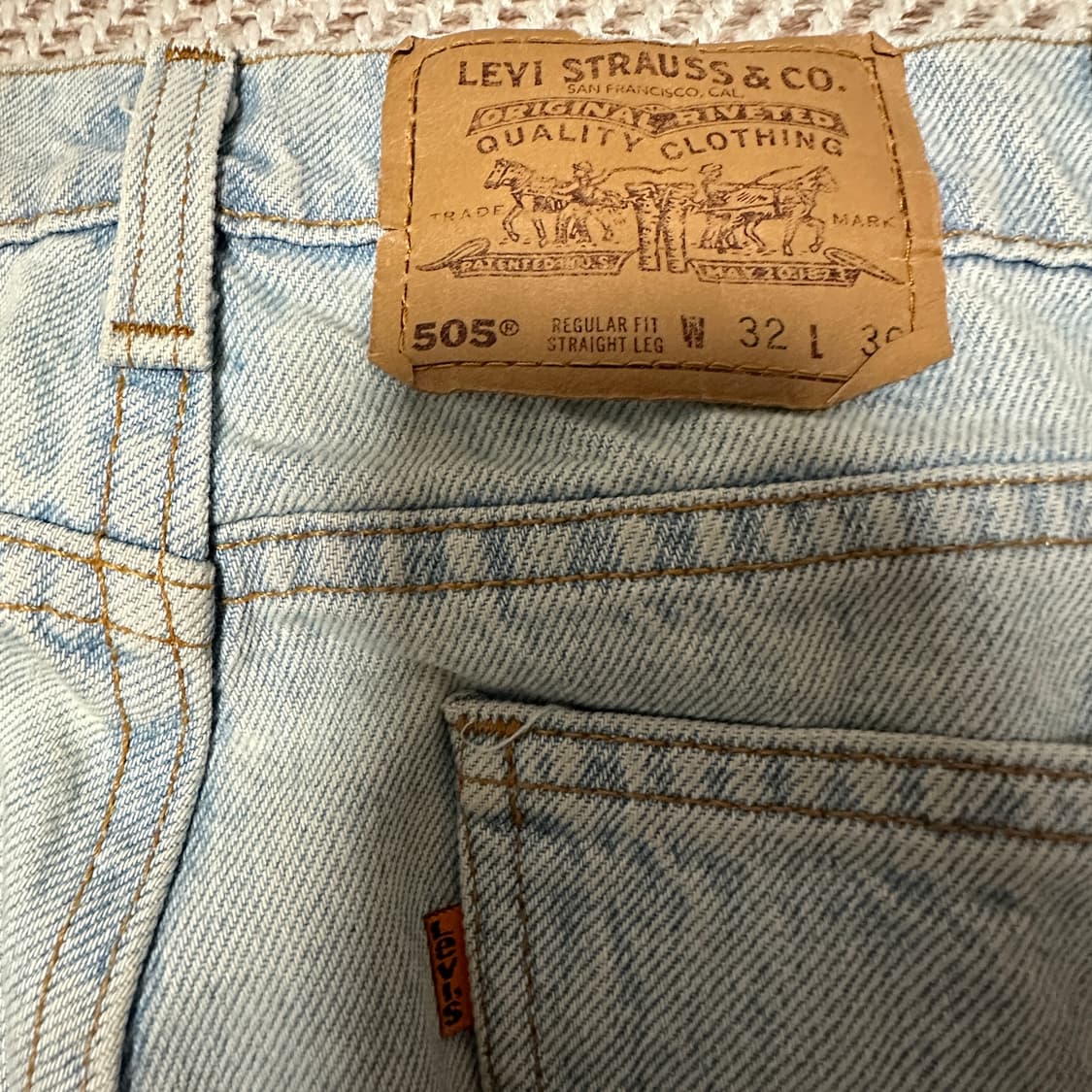 LEVI'S 505 90's usa made orangetab denim 상품이미지5