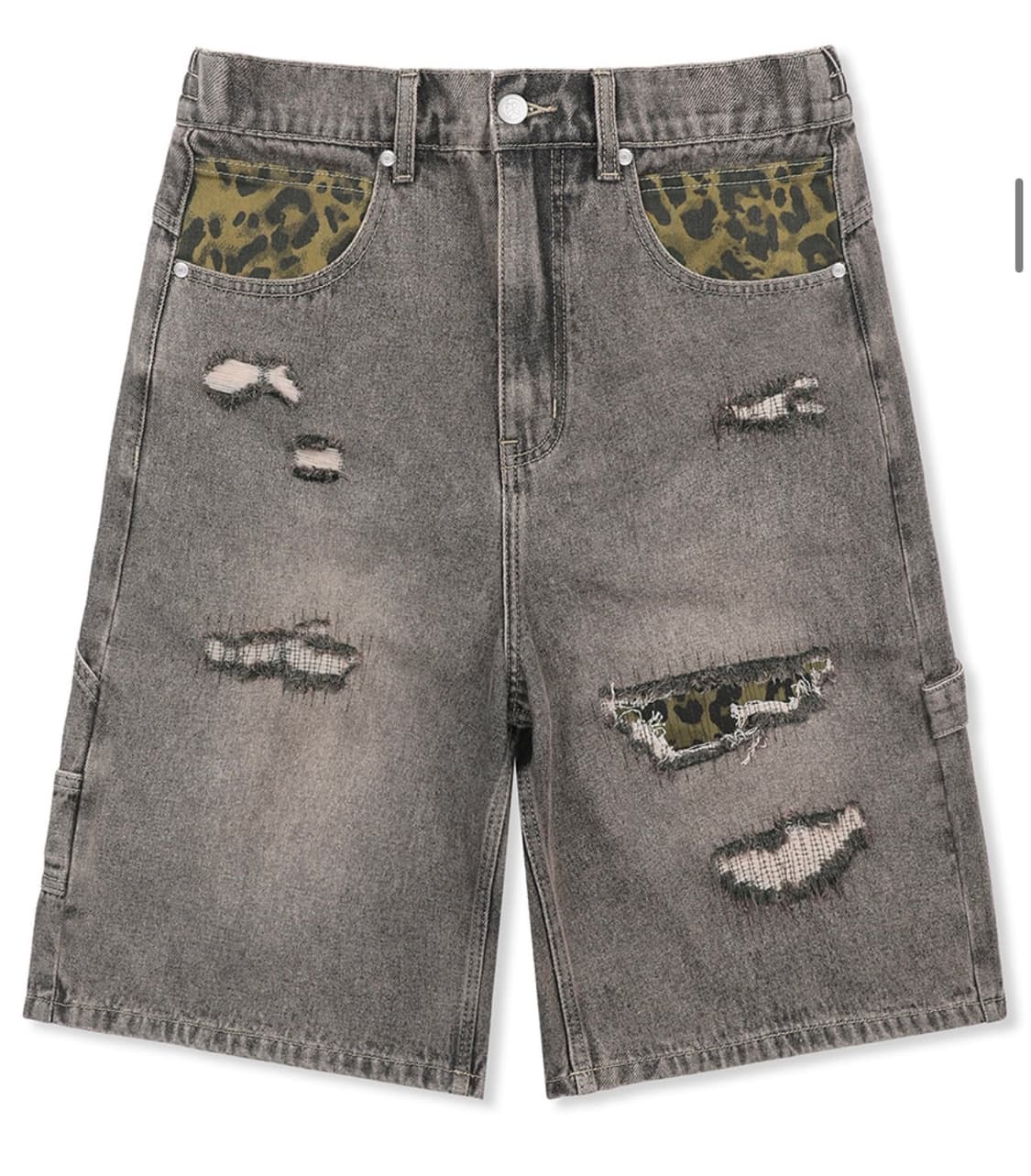 [송필드 콜라보]XF012 레오파드 카펜더 버뮤다 데님 팬츠 M 상품이미지2