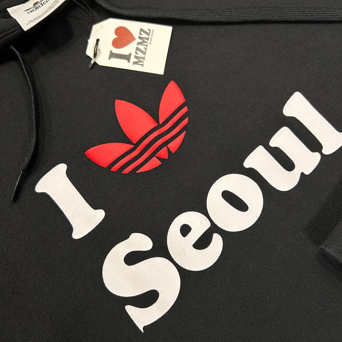 [S] 아디다스 아이 러브 서울 후드티 블랙 A455 상품이미지5