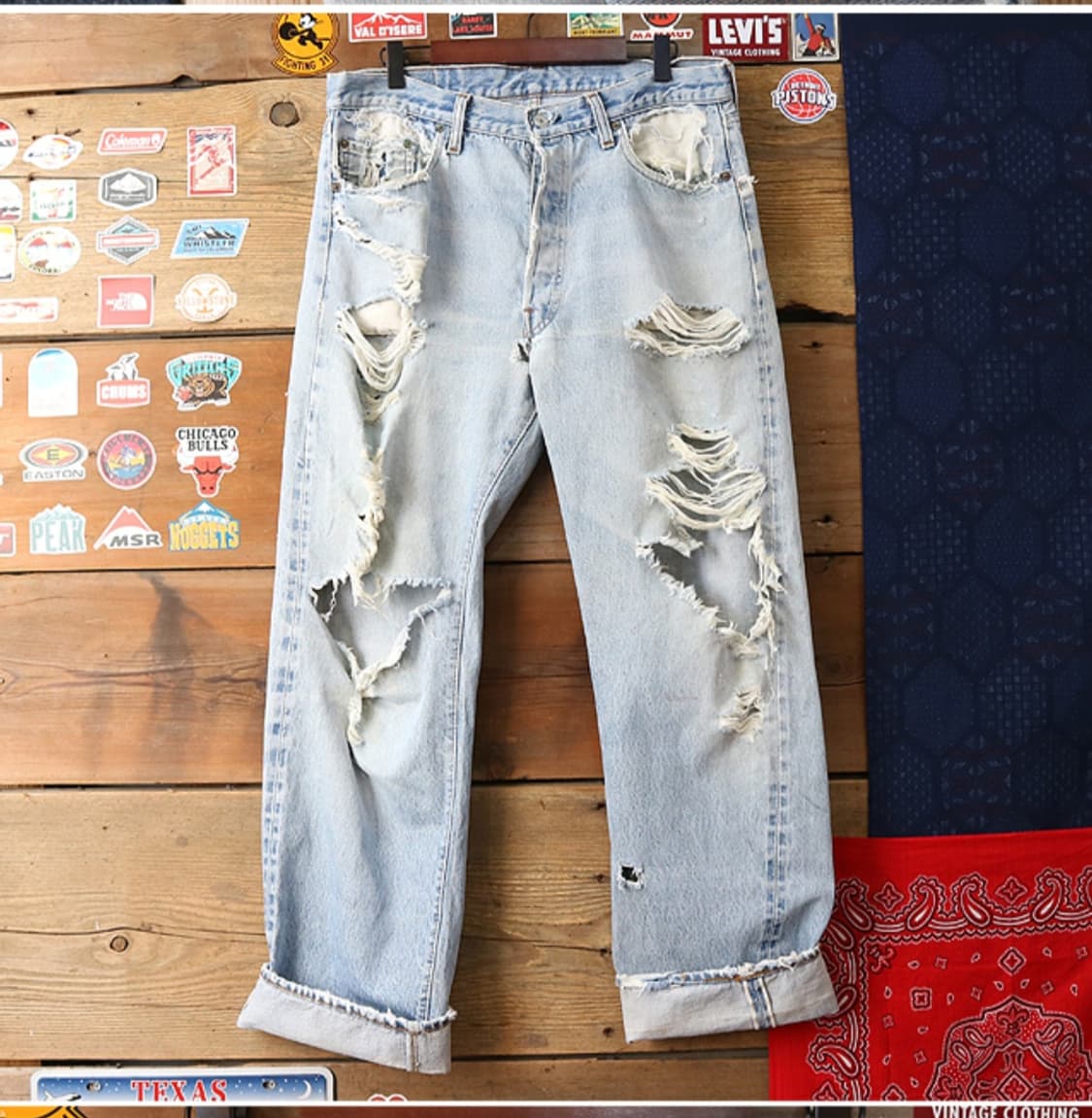 미국판 70S LEVIS 리바이스 501 블랭크텝 빈티지 셀비지 데님

 상품이미지2