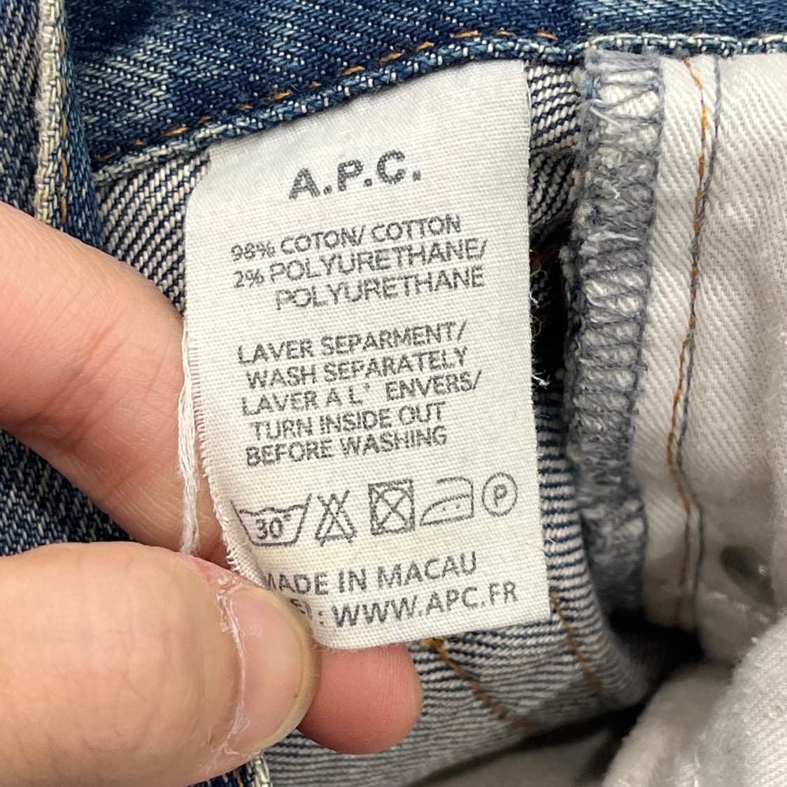 28 아페쎄 워싱 데님 팬츠 상품이미지8