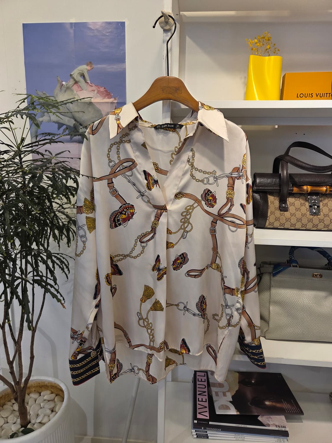 자라 패턴 오버핏 블라우스 상품이미지1