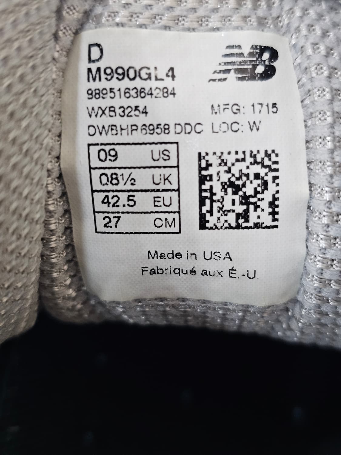 뉴발란스 990v4 그레이 270 (USA) 상품이미지4