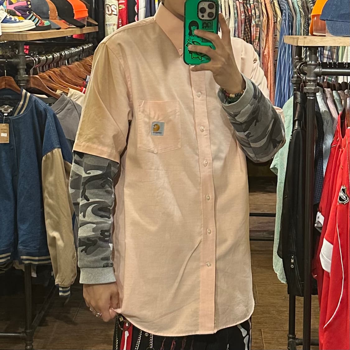 [HI] 칼하트 반팔 셔츠 핑크 상품이미지4