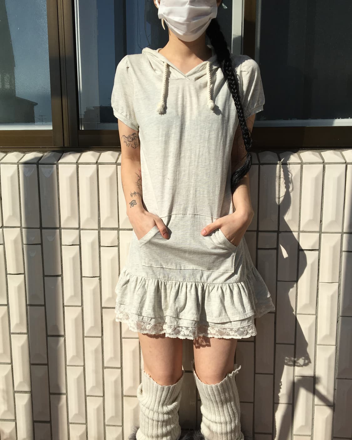 Frill hood onepiece 상품이미지7