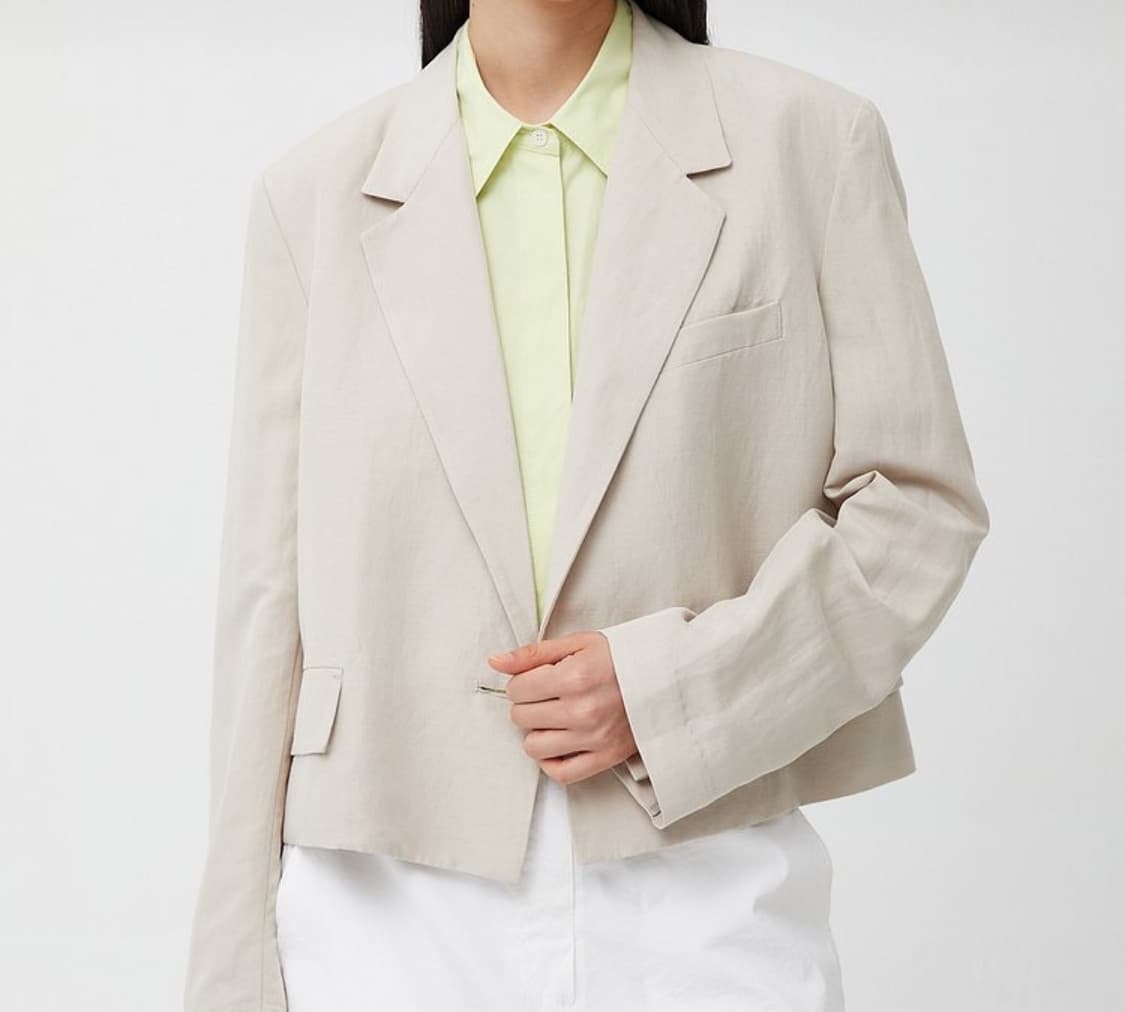 [Studio Tomboy]스튜디오톰보이 크롭 원버튼자켓(라이트베이지) 상품이미지5