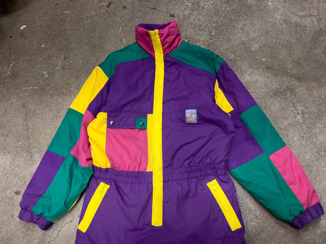 90‘s 컬러블럭 스키 오버롤 상품이미지2