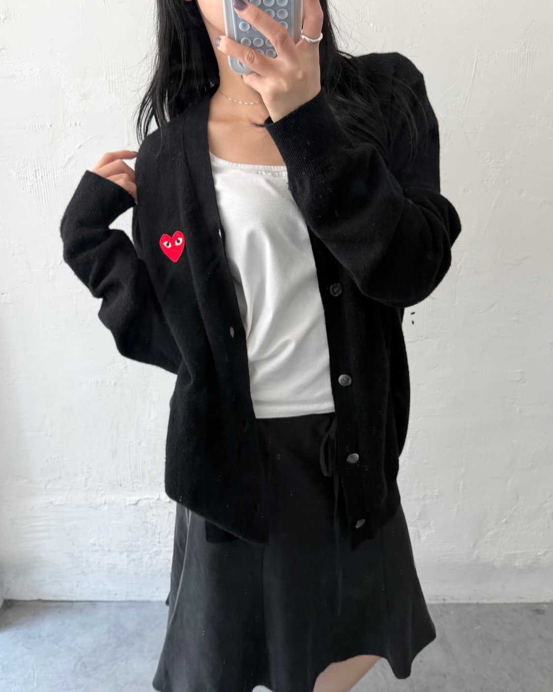 COMMEdesGARCONS 꼼데가르송 레드와펜 블랙컬러 브이넥 가디건 상품이미지2