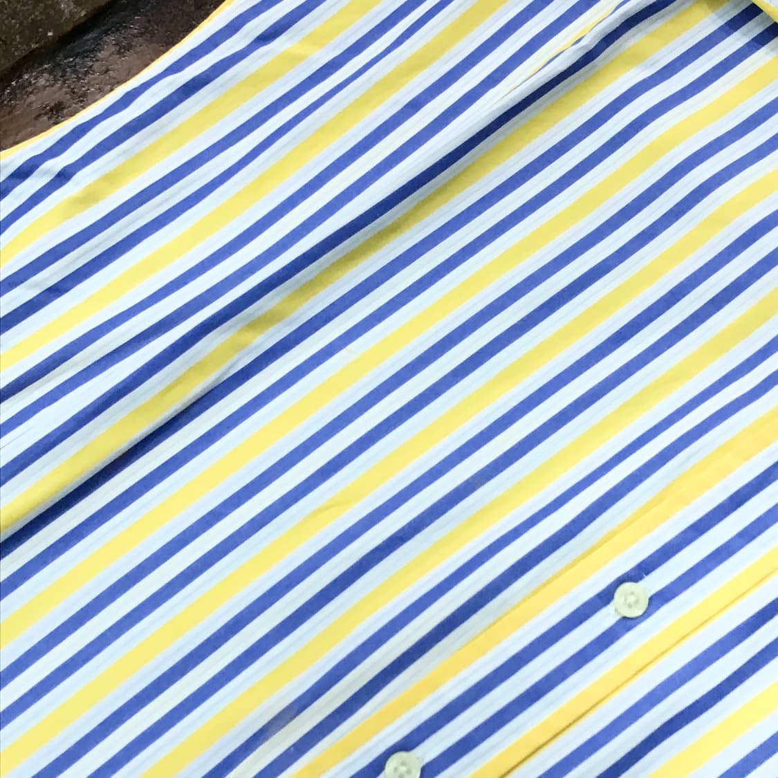 폴로랄프로렌 옐로우 블루 더블 스트라이프 셔츠 남성 110 사이즈 상품이미지4