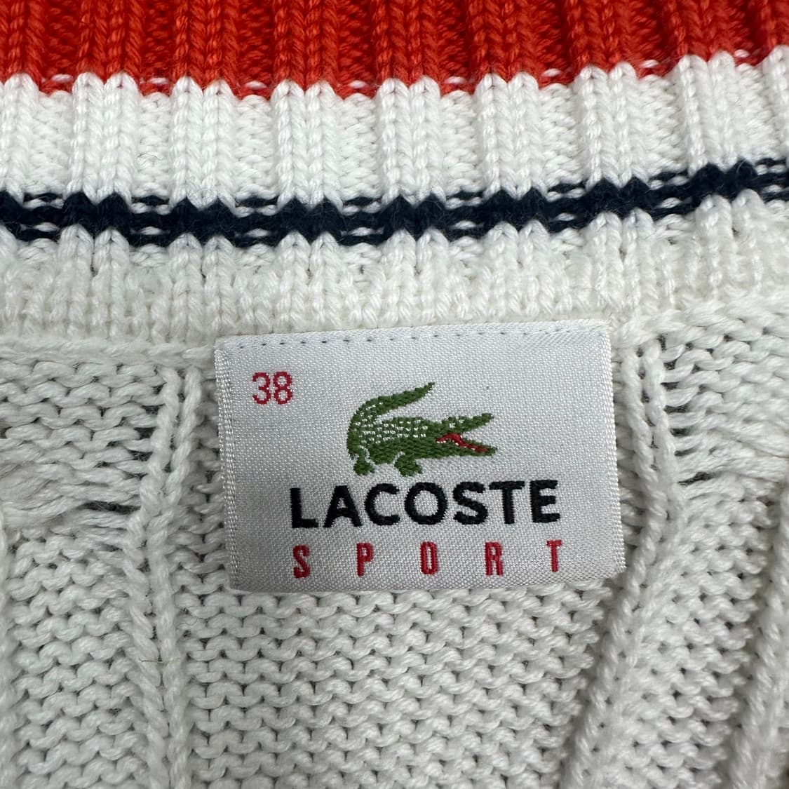 ✨ (만원 빈티지) 라코스테 브이넥 꽈배기 니트  상품이미지3