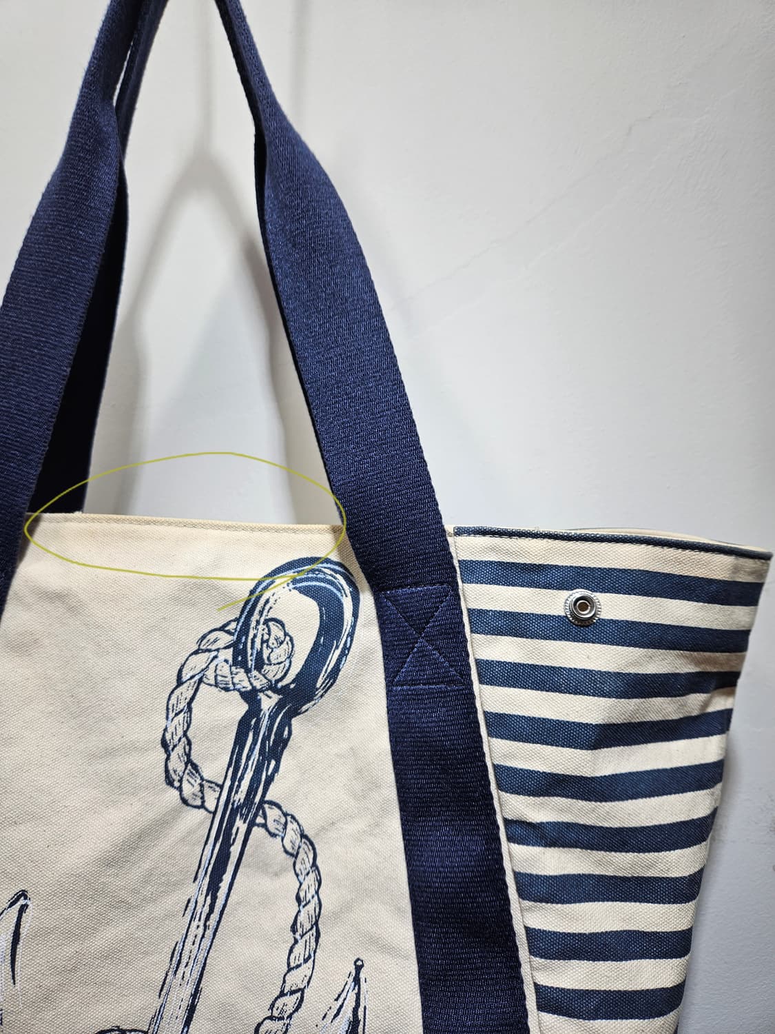 노티카 캔버스 숄더 스트라이프 토드백 상품이미지3