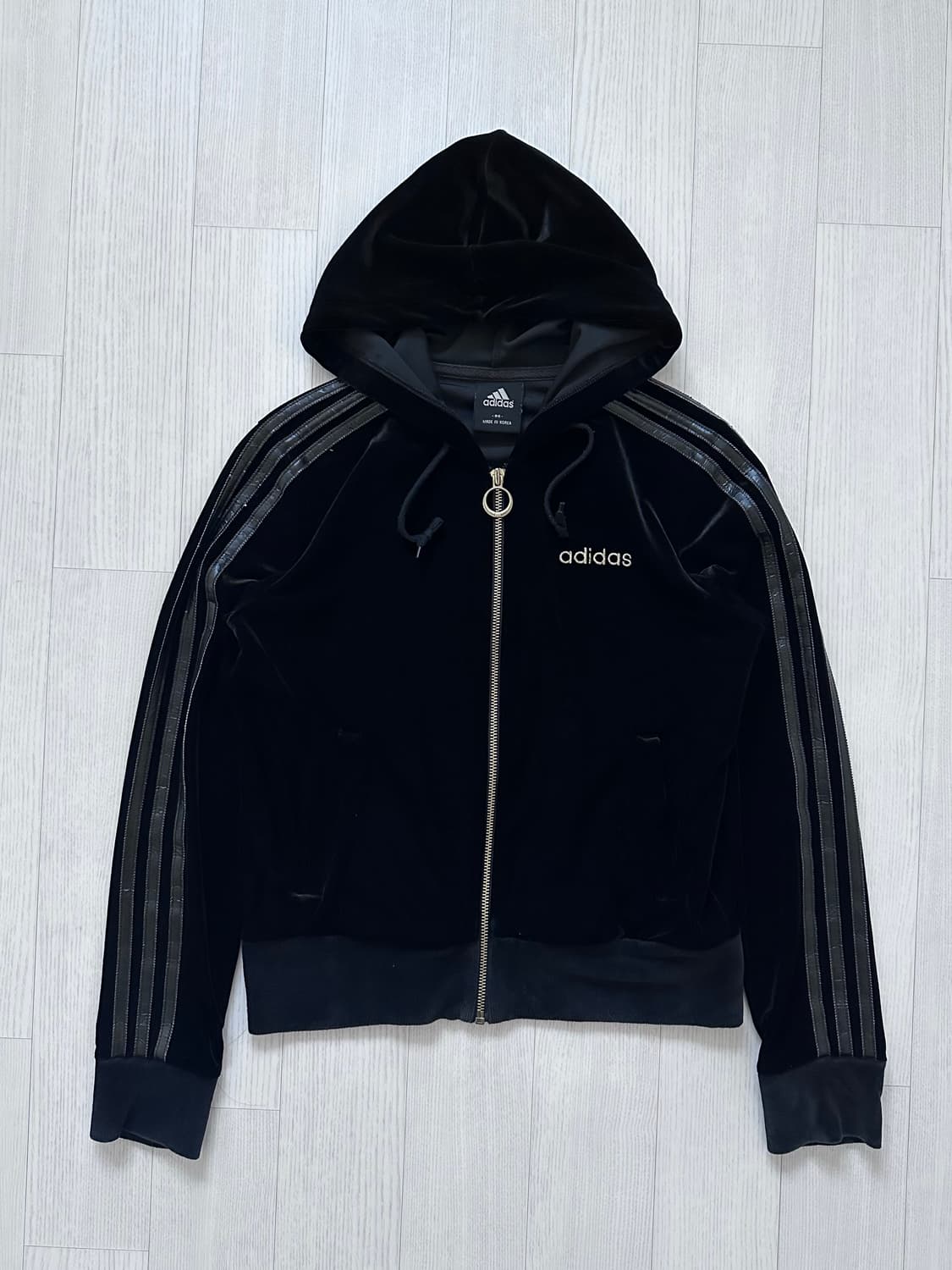 아디다스 00년대 올드스쿨 벨벳 사이드라인 후드집업 상품이미지5