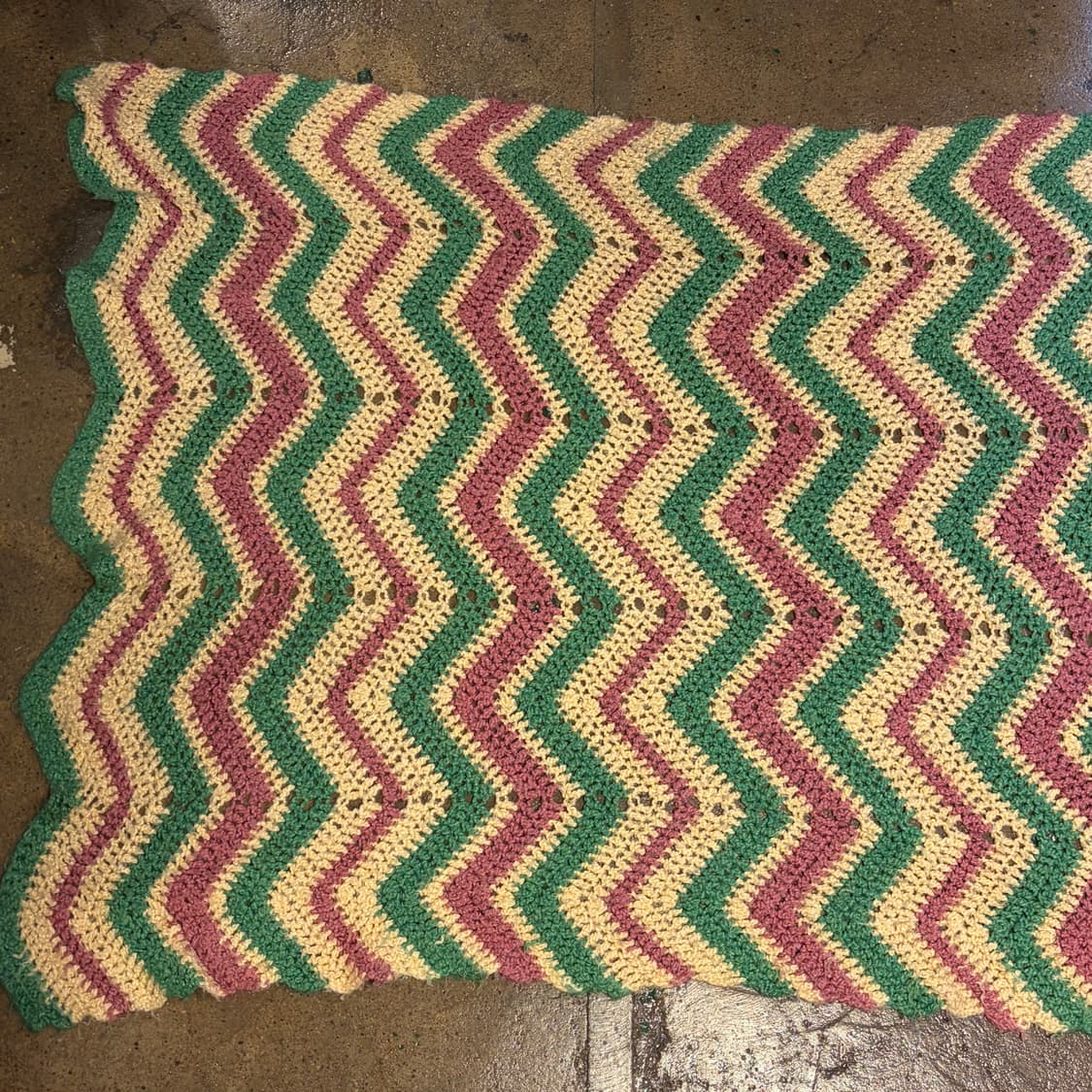 90s USA 니트 카페트 물결 러그 매트 상품이미지2