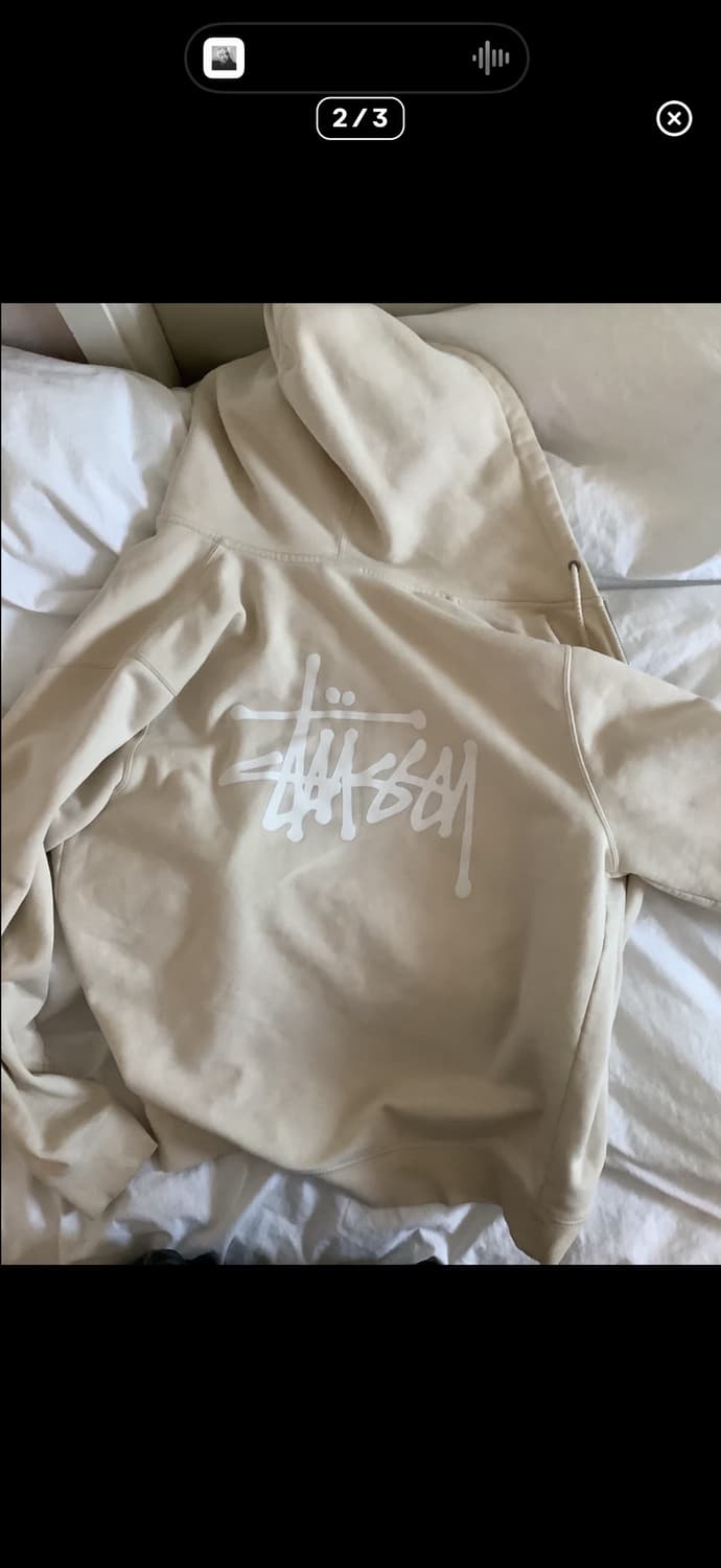 스투시 베이직후드집업 화이트 상품이미지2