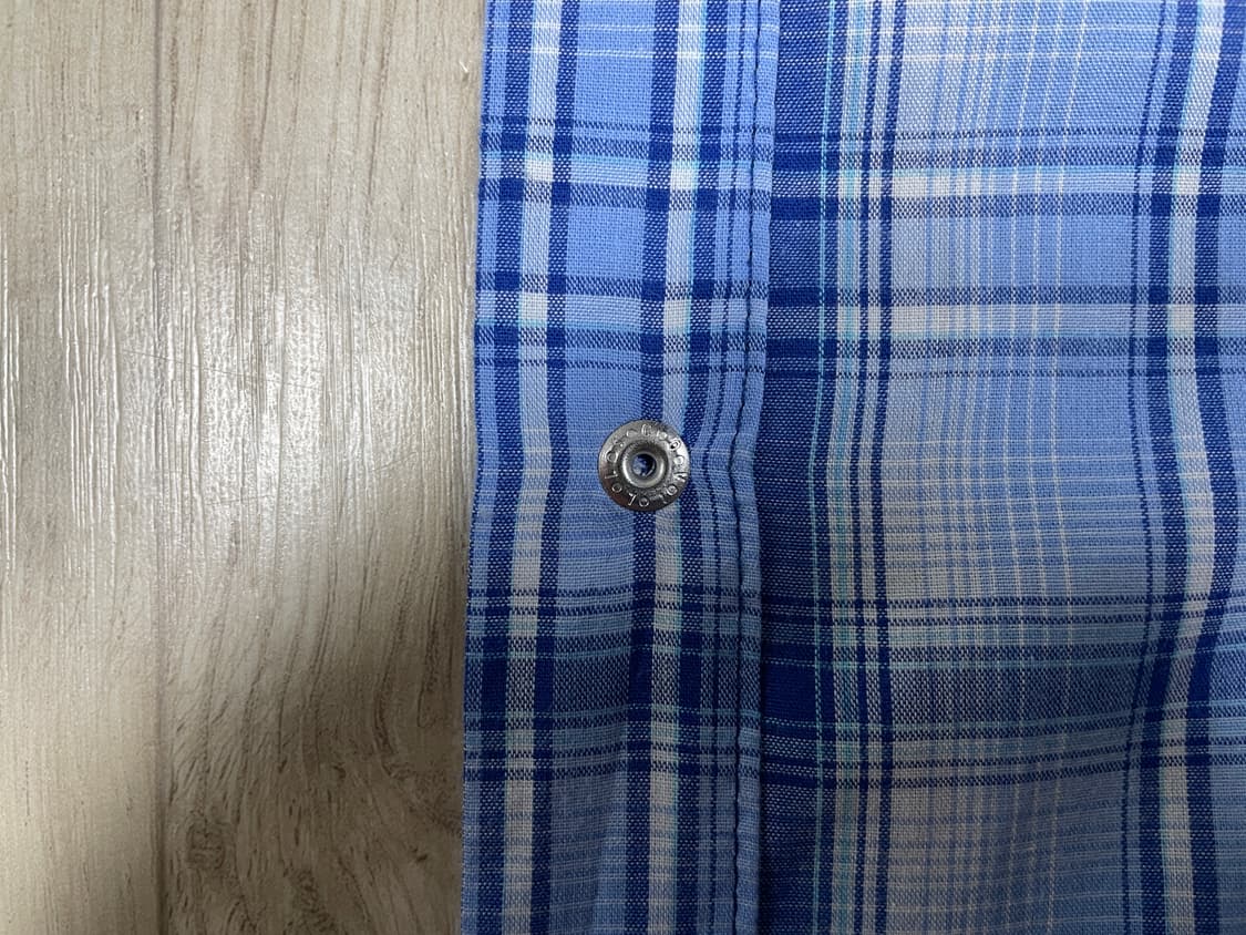 105) 90's 랭글러 미국판 블루체크 샴브레이 웨스턴셔츠 상품이미지7