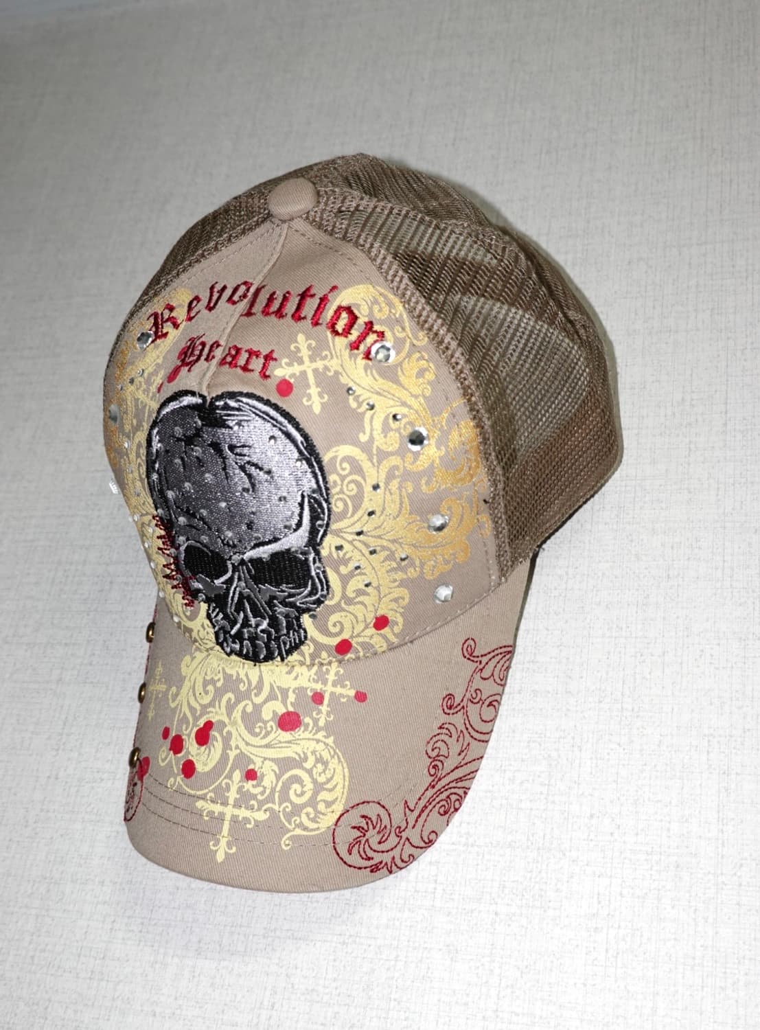 엠브로이더리 스컬 스톤 메쉬 캡 상품이미지2