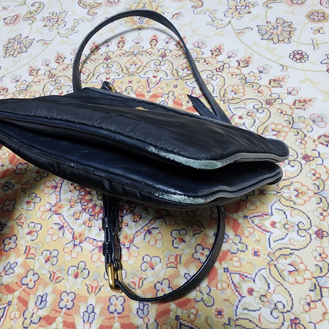 정품) 프라다 나일론 더블집 크로스백 가방 상품이미지9