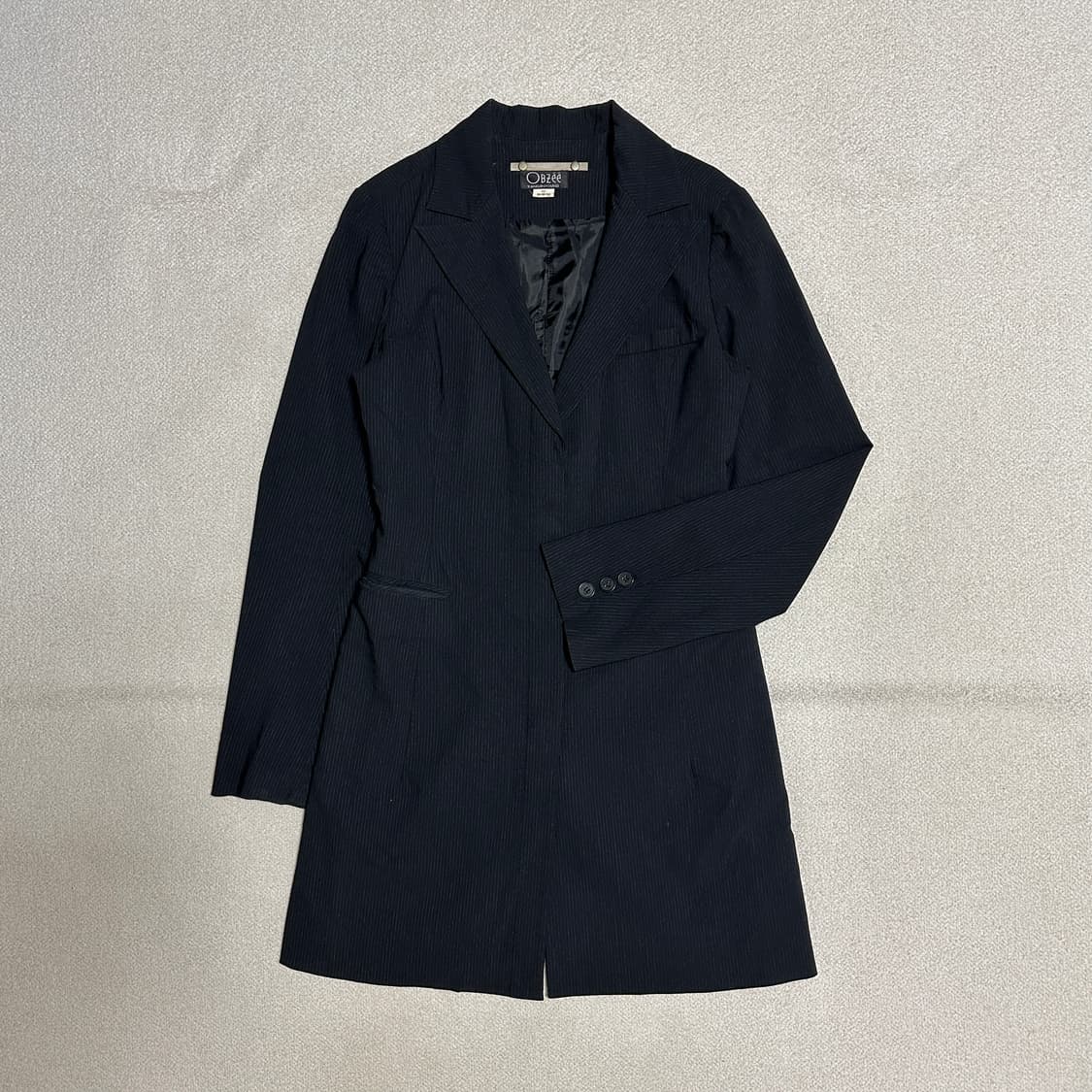 오브제 스트라이프 롱 자켓 상품이미지1