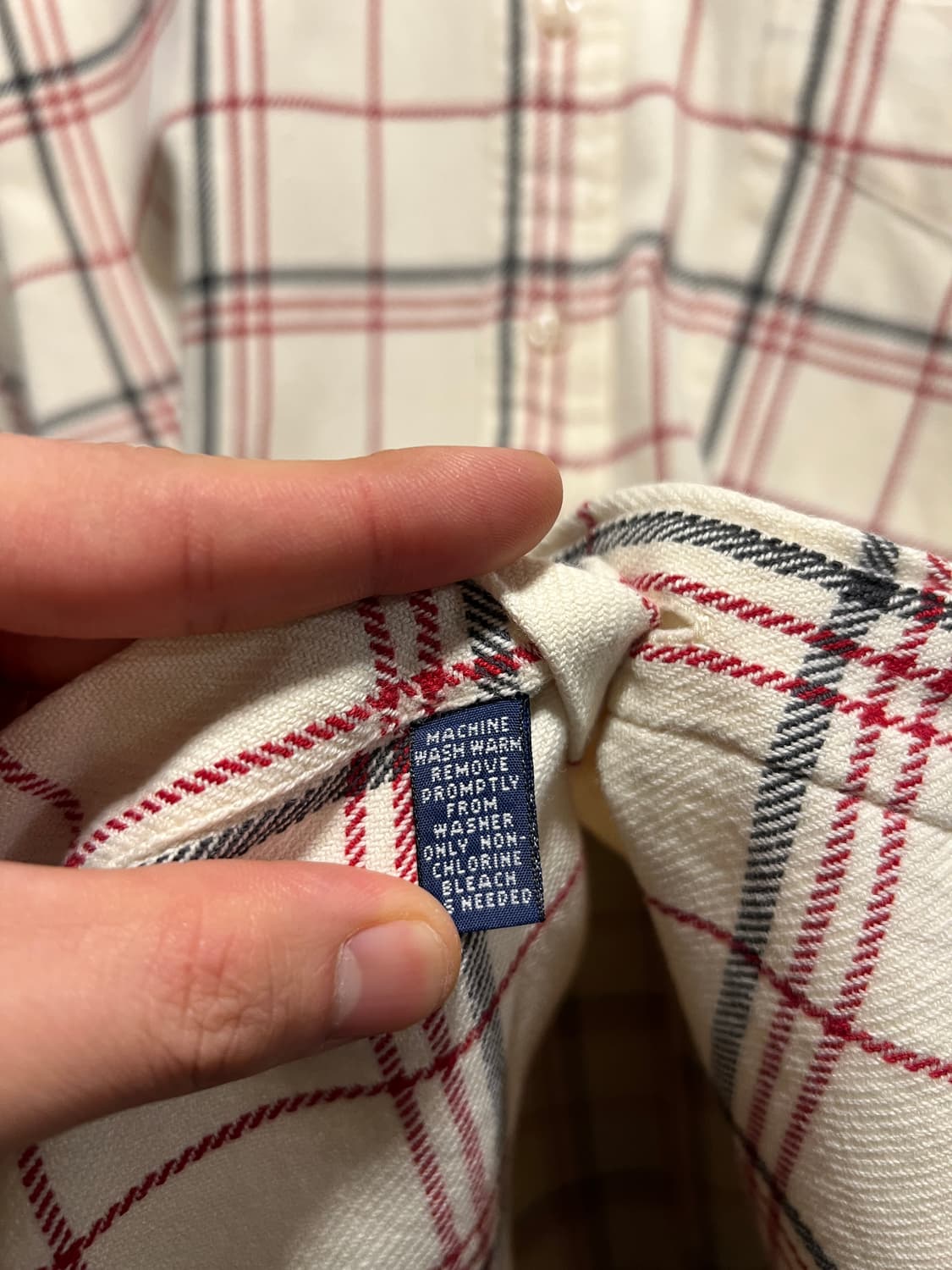 [M]90's 폴로 랄프로렌 스포츠 화이트 체크 플란넬 셔츠 상품이미지6