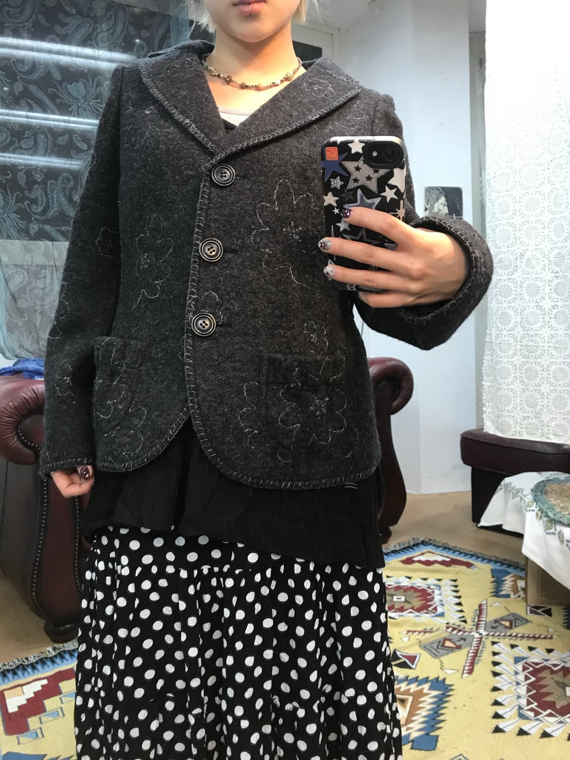 김동순 플라워자수 울 3버튼 자켓(Z985) 상품이미지2