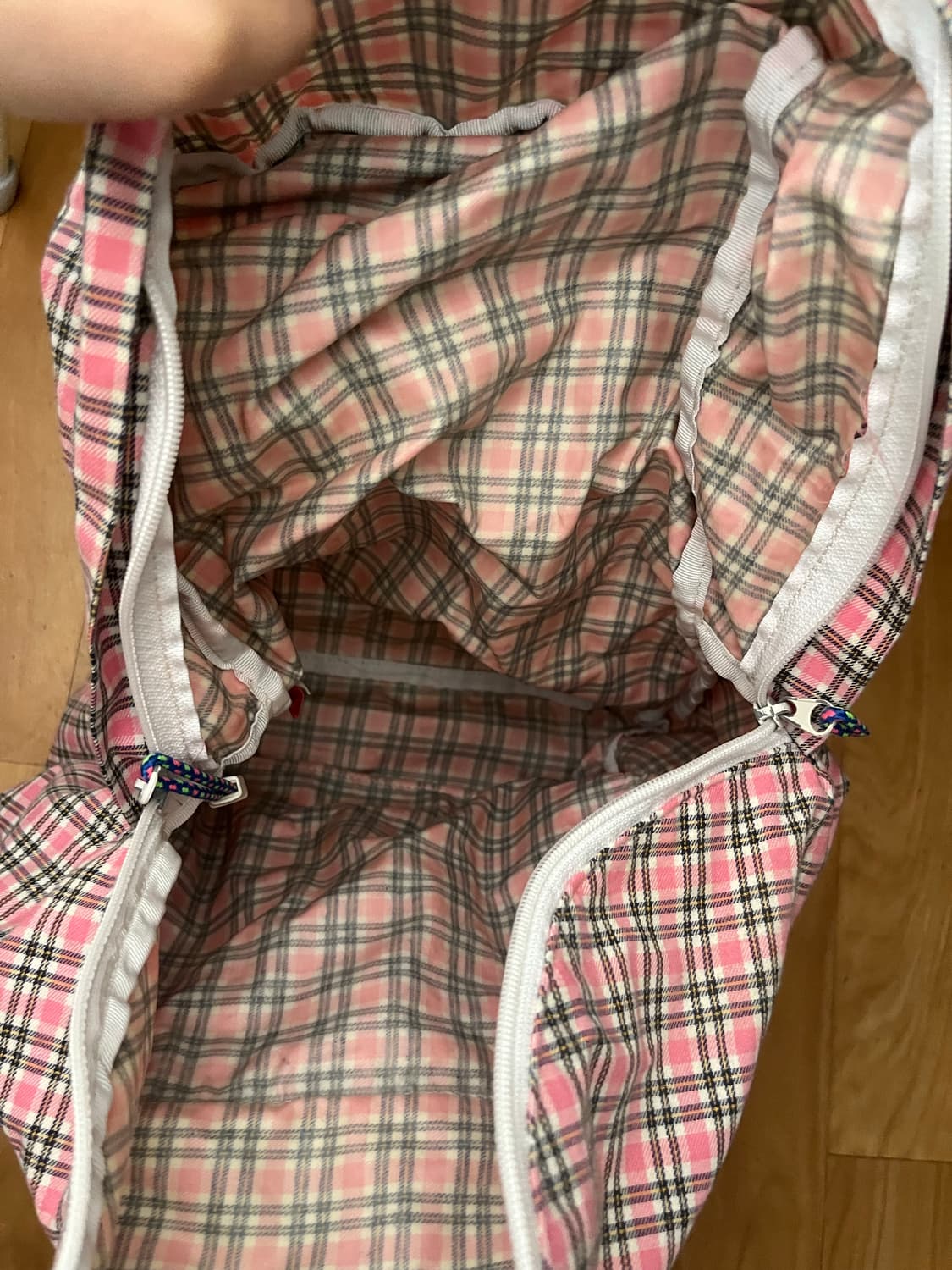 빈티지 딸기 체크 백팩 상품이미지3