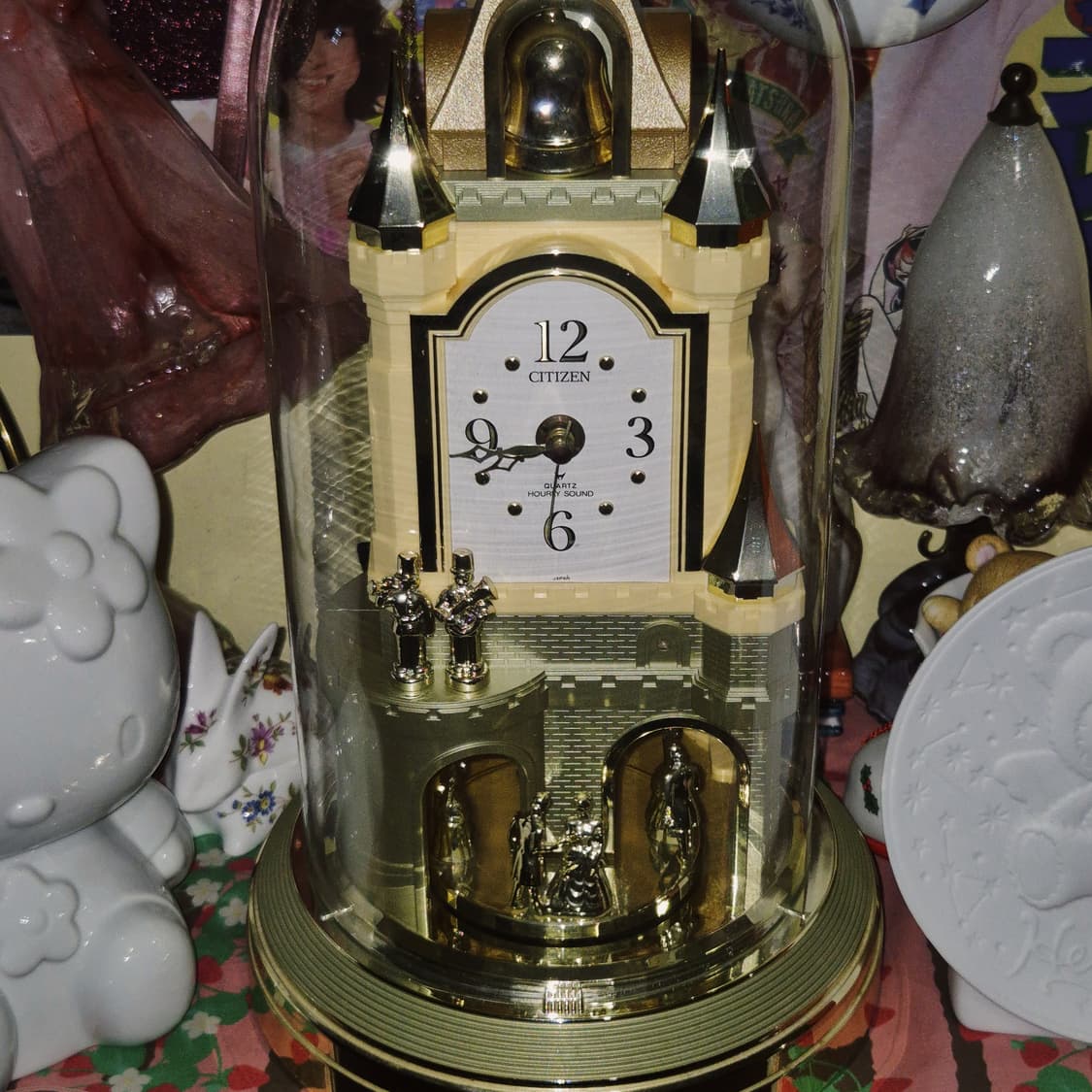 80s 시티즌 캐슬 세레나데&흔들 벨 유리 돔 시계 상품이미지7