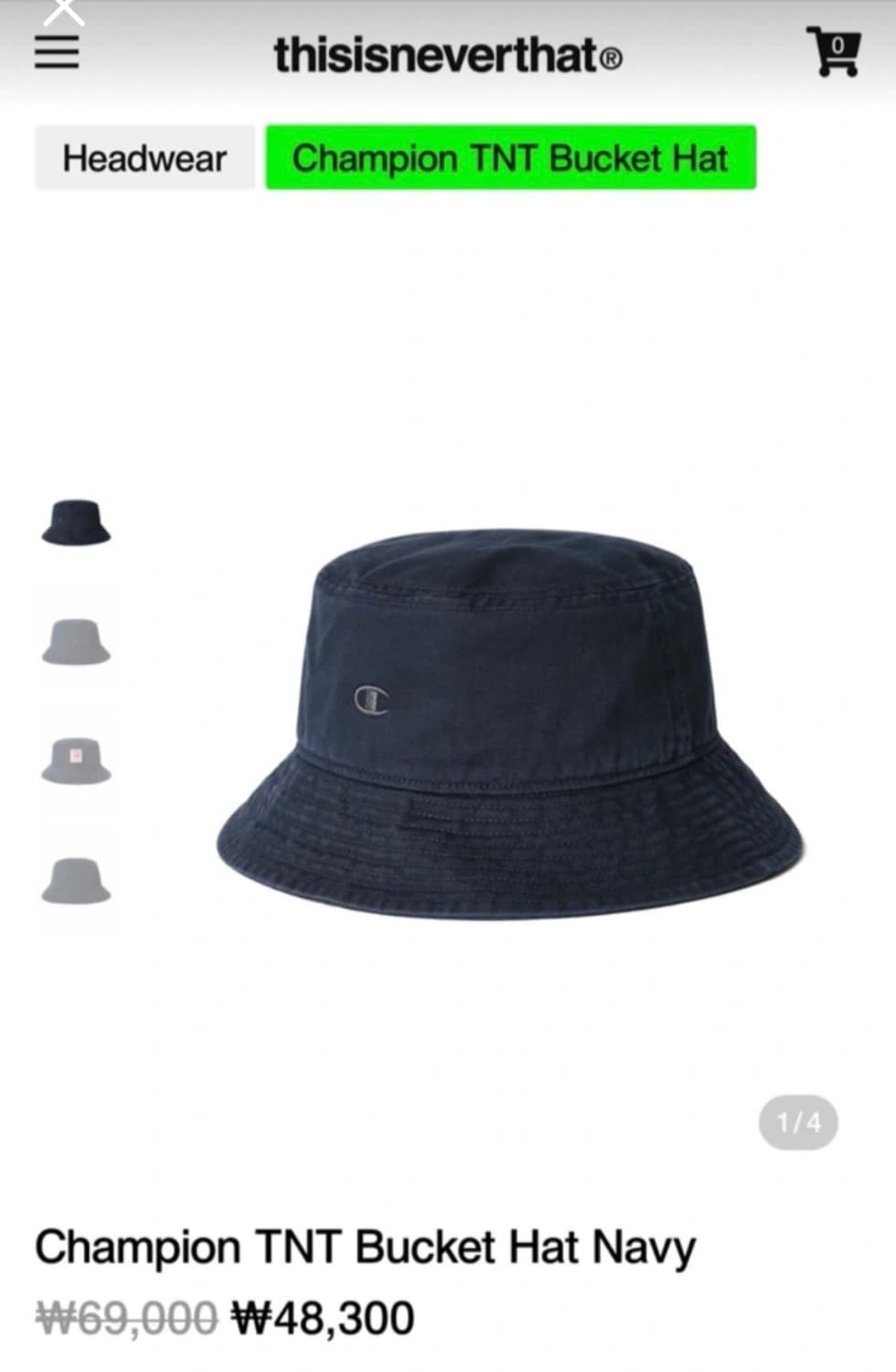 디스이즈네버댓X챔피온 버킷햇 상품이미지2