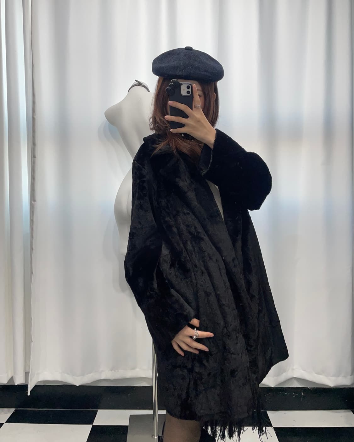 🎸블랙 퍼 코트🎸 상품이미지2