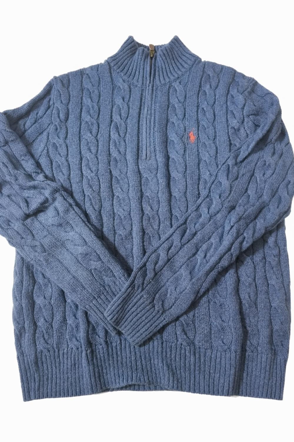 폴로 케이블 꽈배기 반집업 니트 네이비 s 상품이미지1