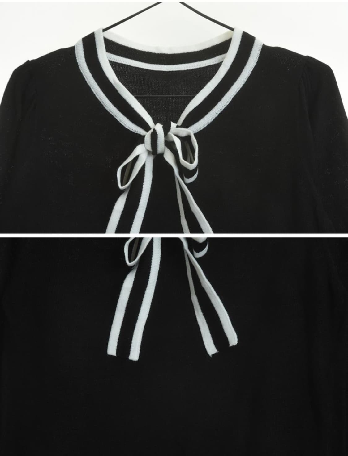 빈티지 리본 배색 니트 상품이미지2