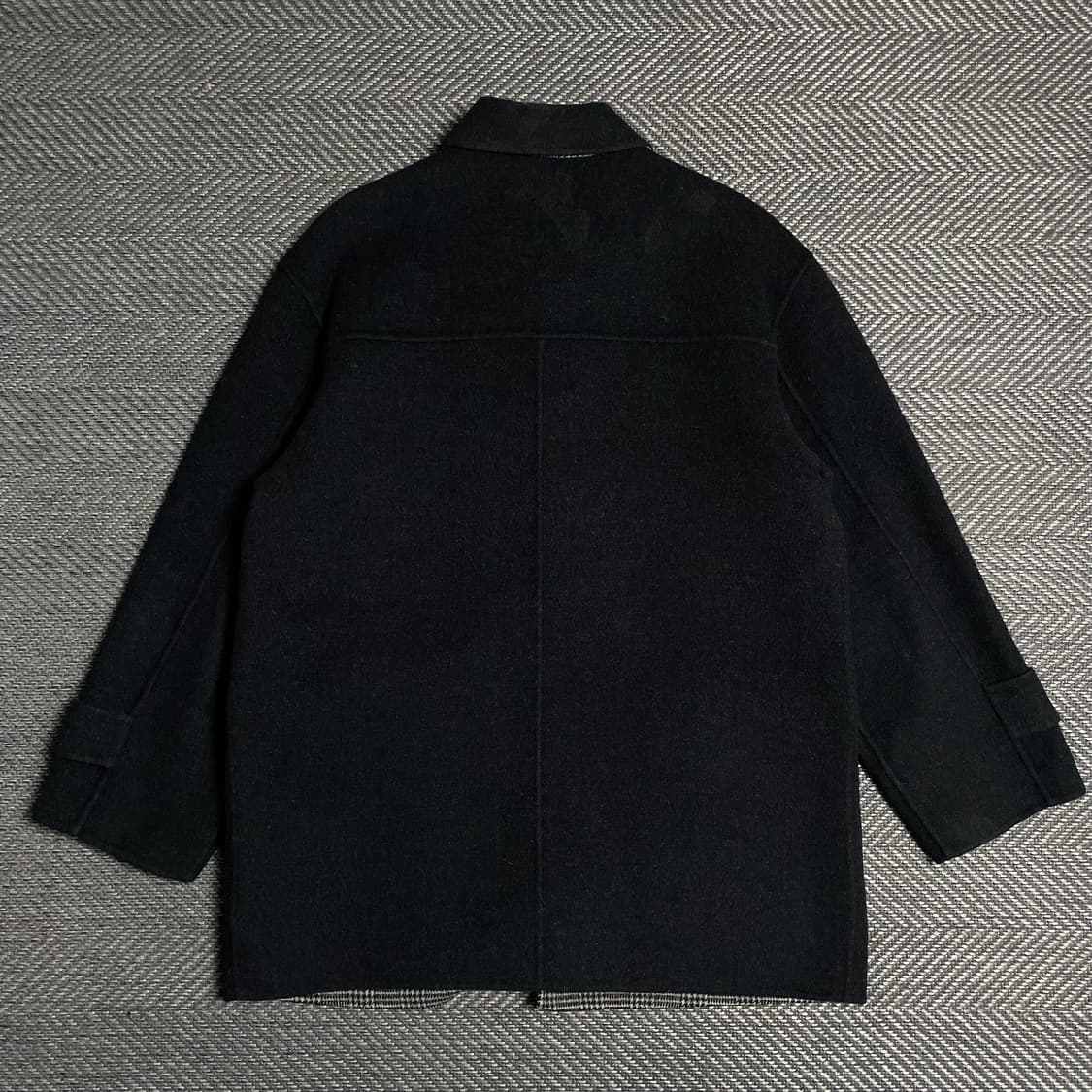 캘빈 타운 미니멀 박시핏 모직 하프 코트o 5192 상품이미지4