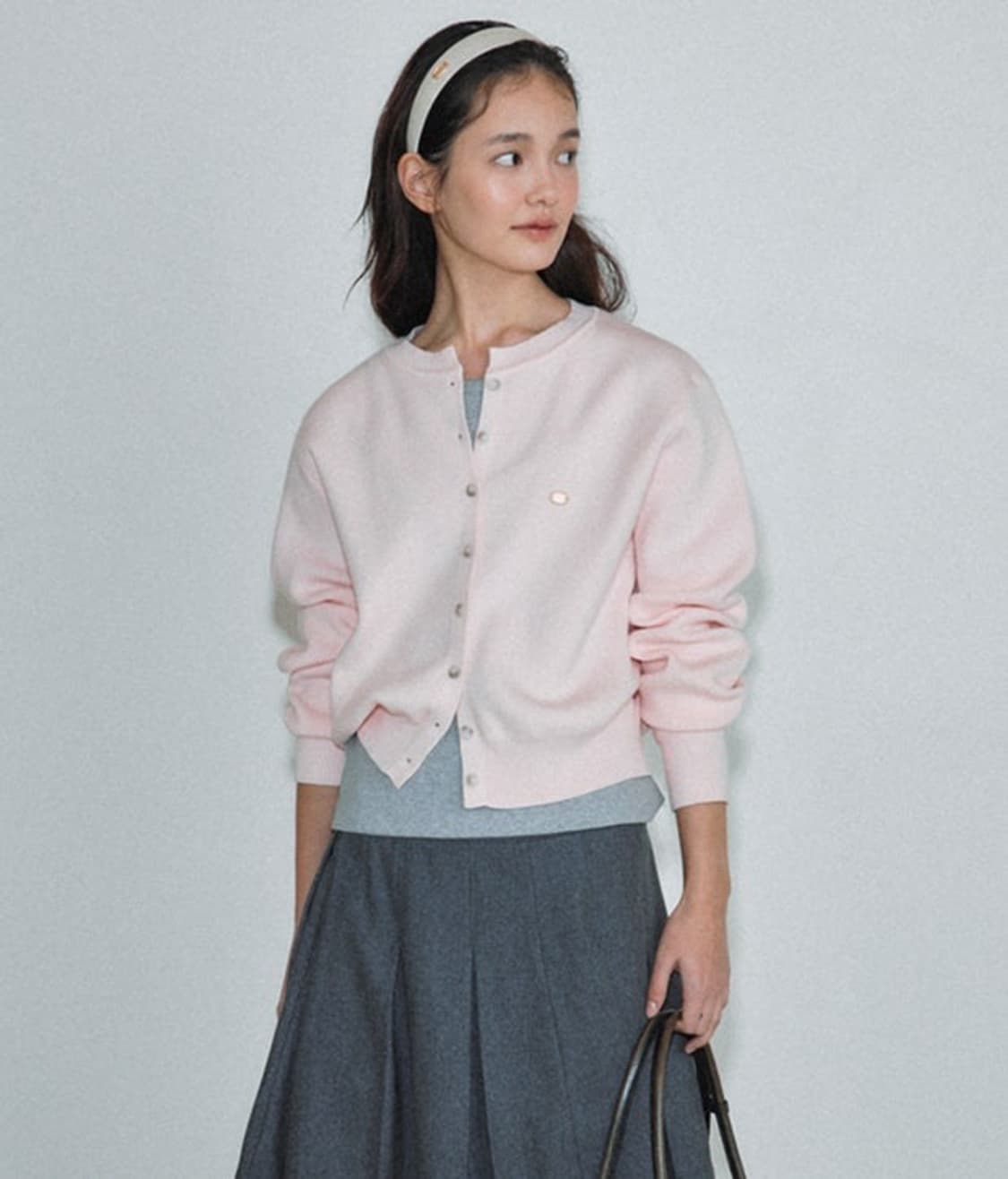 66사이즈) 오로 (라퍼지포우먼) 에센셜 라운드 니트 가디건 상품이미지2