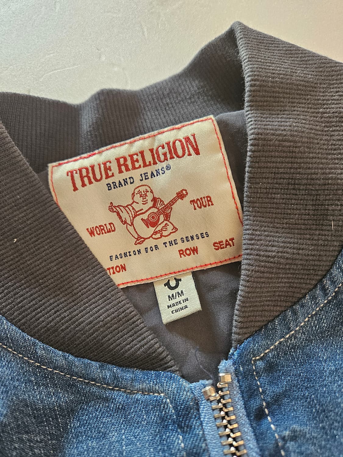 트루 릴리전 ma-1 크롭 데님 자켓 상품이미지3